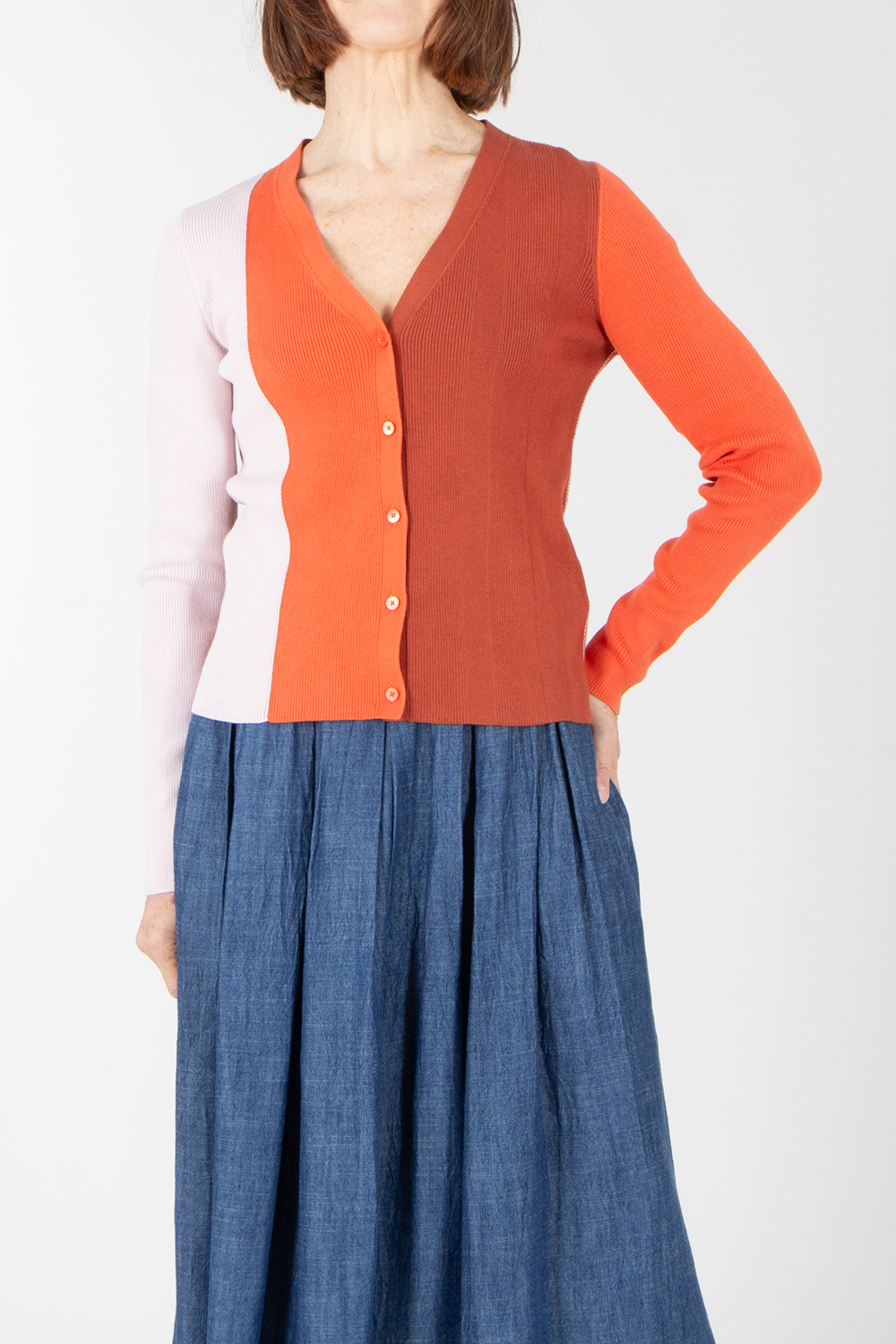 PAUL SMITH Regular Fit Colour-Block Organically Grown Cotton Cardigan