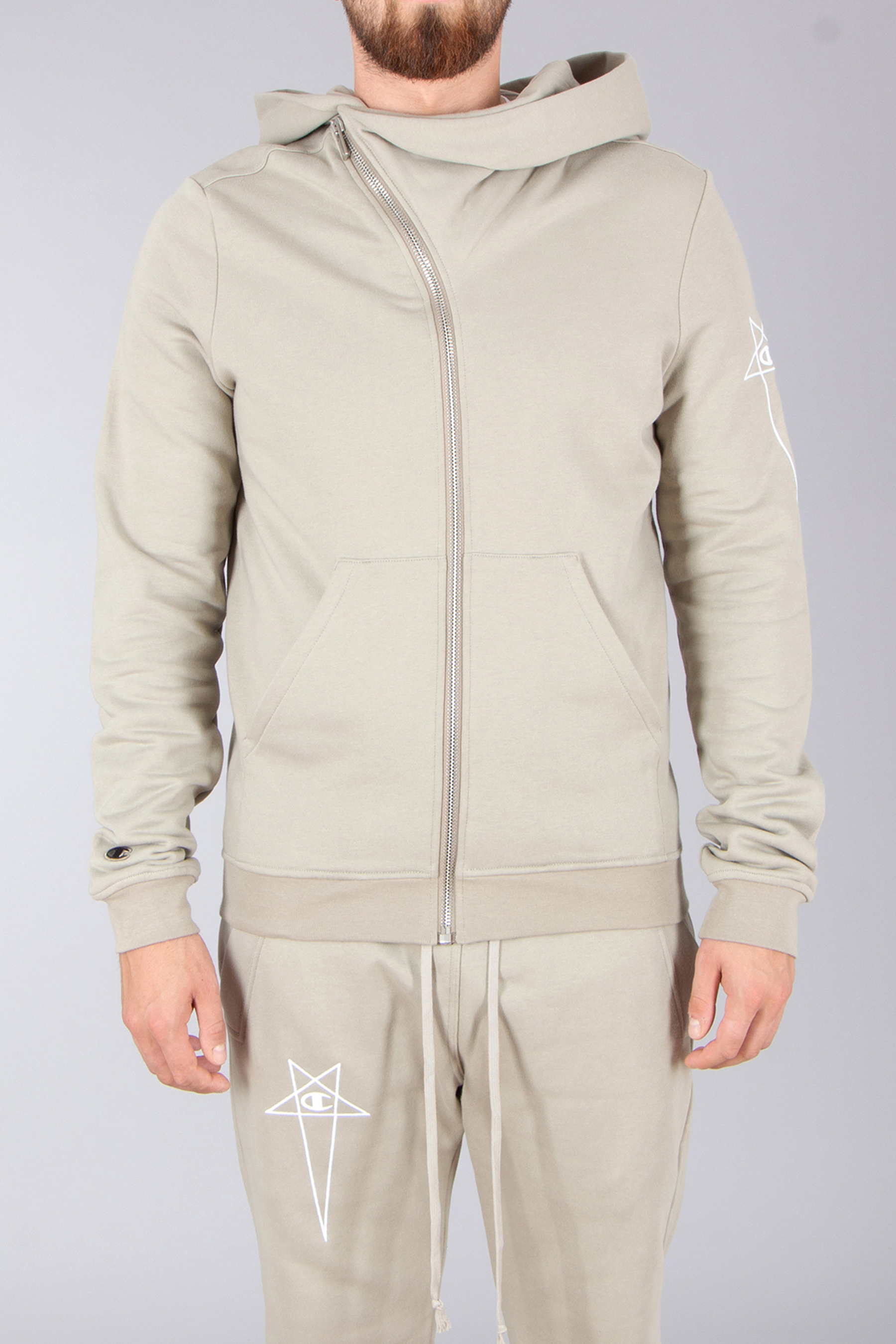 RICK OWENS DRKSHDW X Champion Organic Cotton Zip-Up Mountain Hoodie RICK OWENS DRKSHDW X Champion Organic Cotton Zip-Up Mountain Hoodie