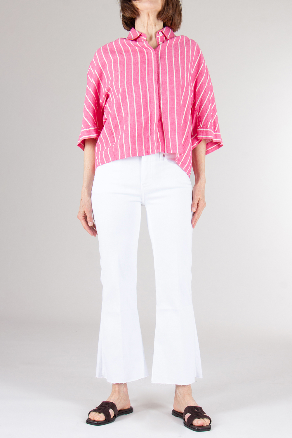 7 FOR ALL MANKIND Cropped Flared Cotton mix Denim Jeans Dojo