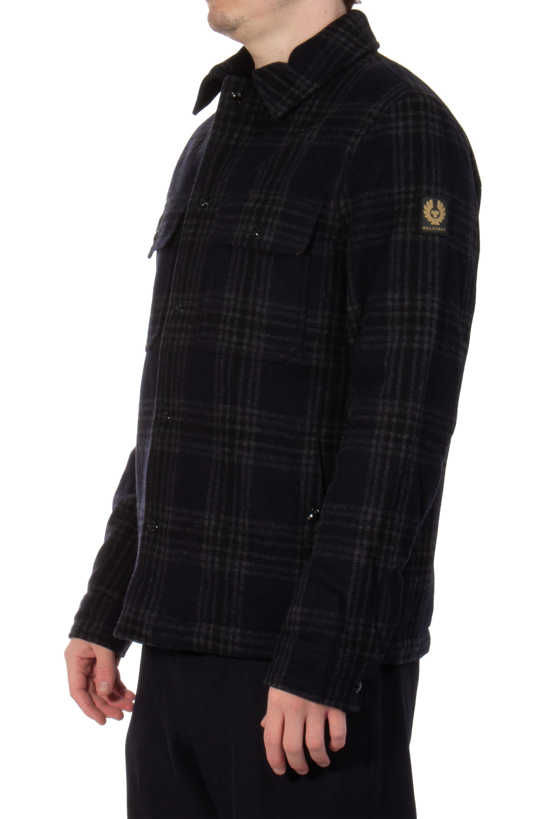 BELSTAFF Lined Checked Wool Blend Overshirt Longford BELSTAFF Lined Checked Wool Blend Overshirt Longford