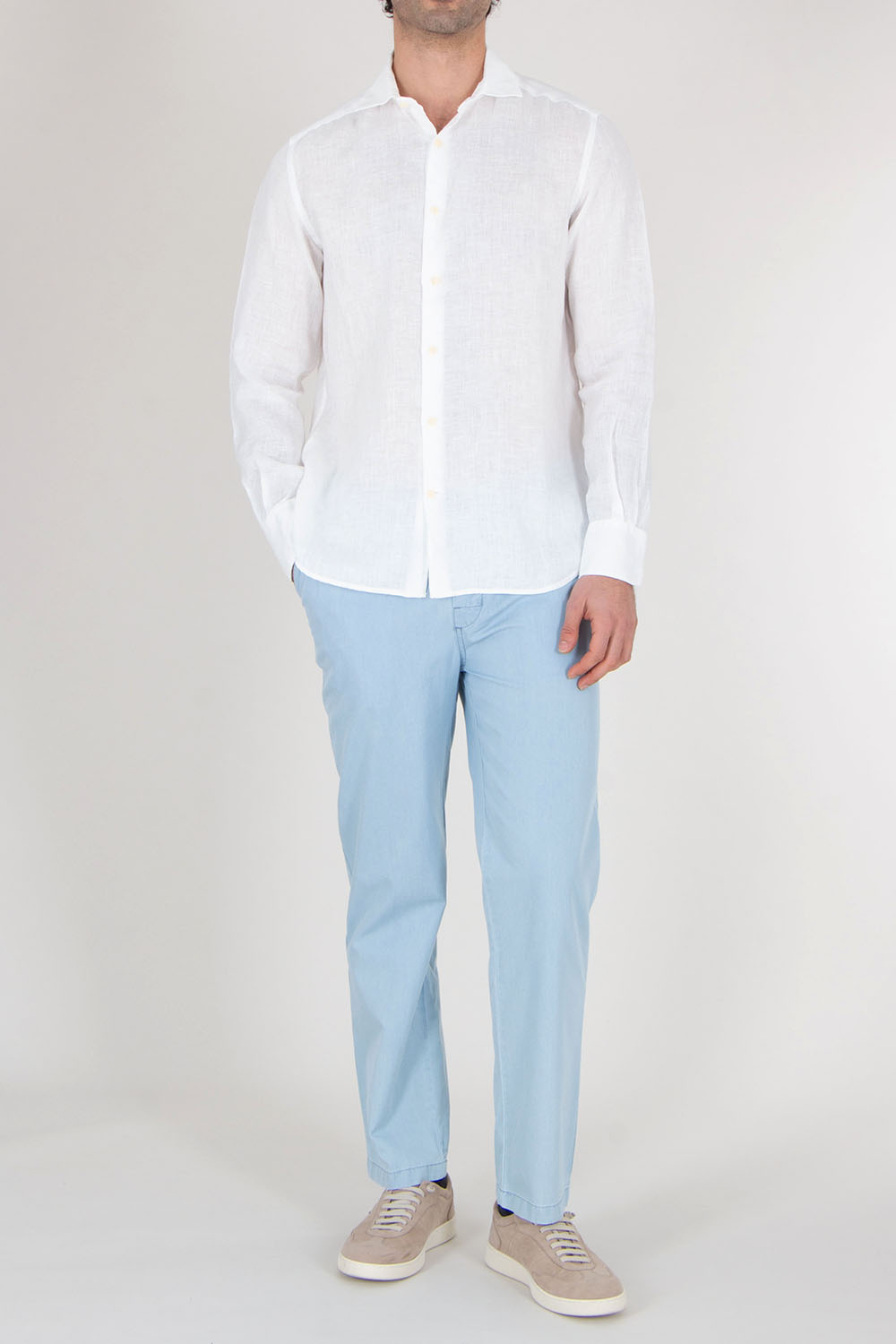 MC 2 SAINT BARTH Regular Fit Linen Shirt Pamplona