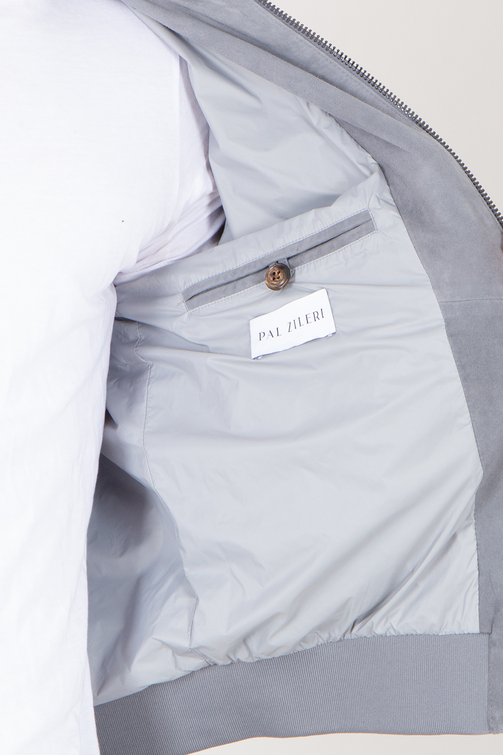 PAL ZILERI Regular Fit Goat Suede Bomber Jacket