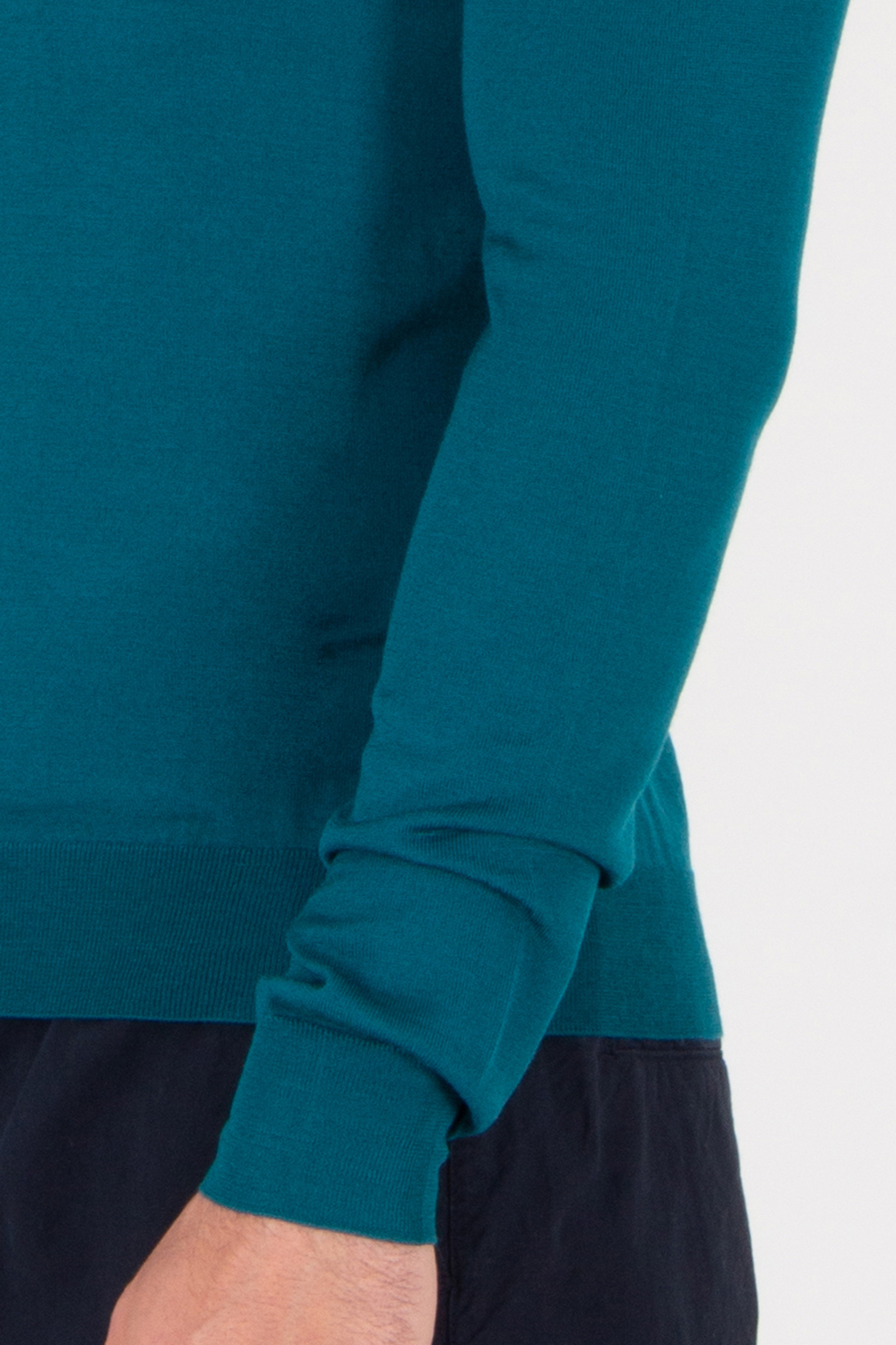 AIDA BARNI Regular Fit Knitted Wool Long Sleeve Polo Shirt