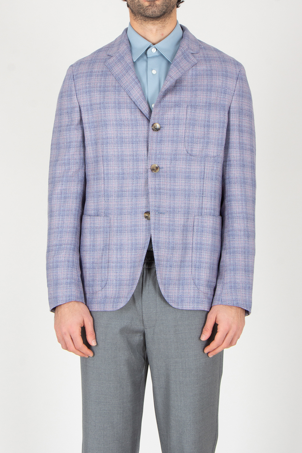 ETRO Regular Fit Plaid Silk-Wool Blend Jacket