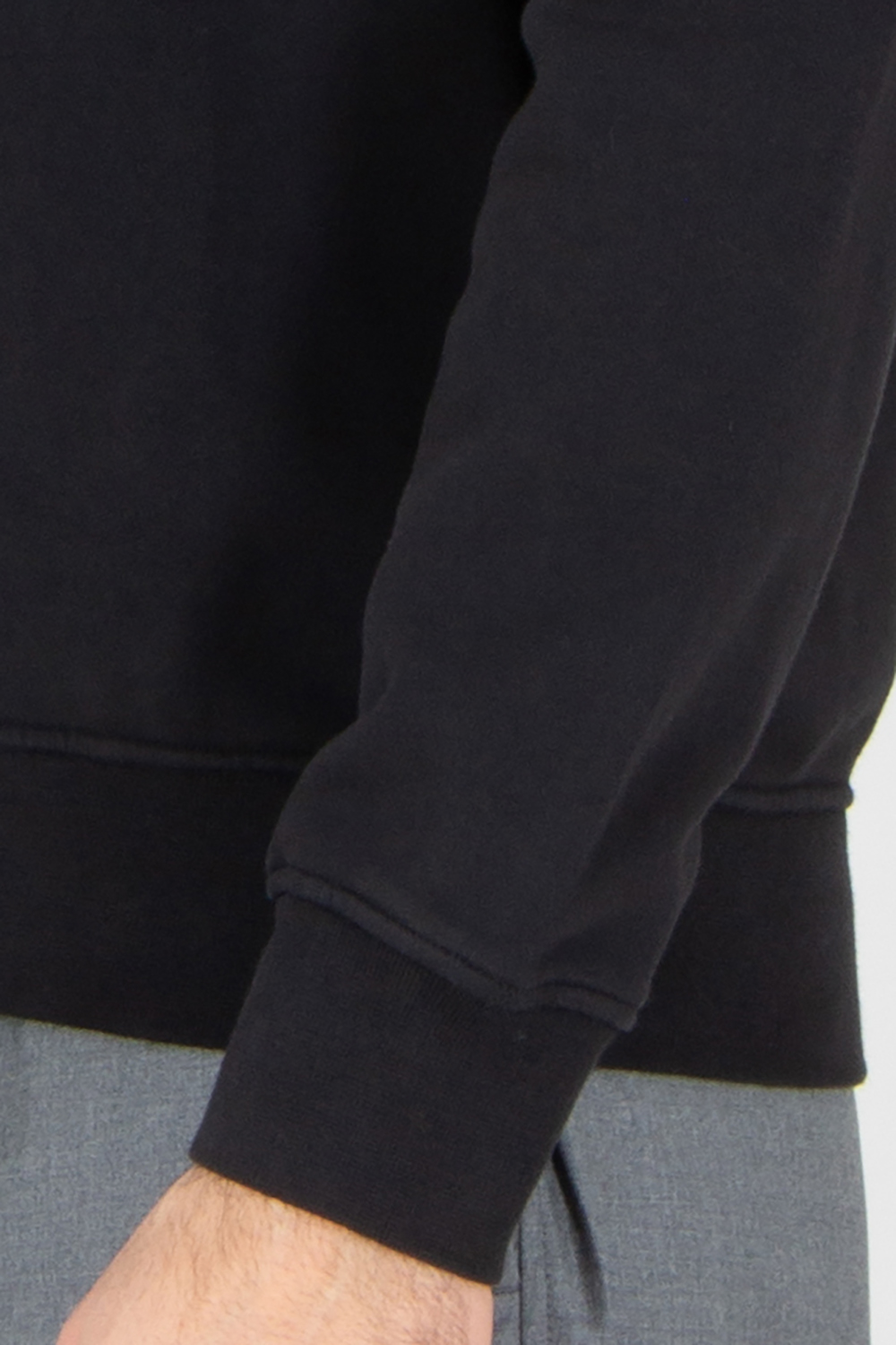 STONE ISLAND Regular Fit Ripstop Pocket Cotton Fleece Crew Neck Sweatshirt