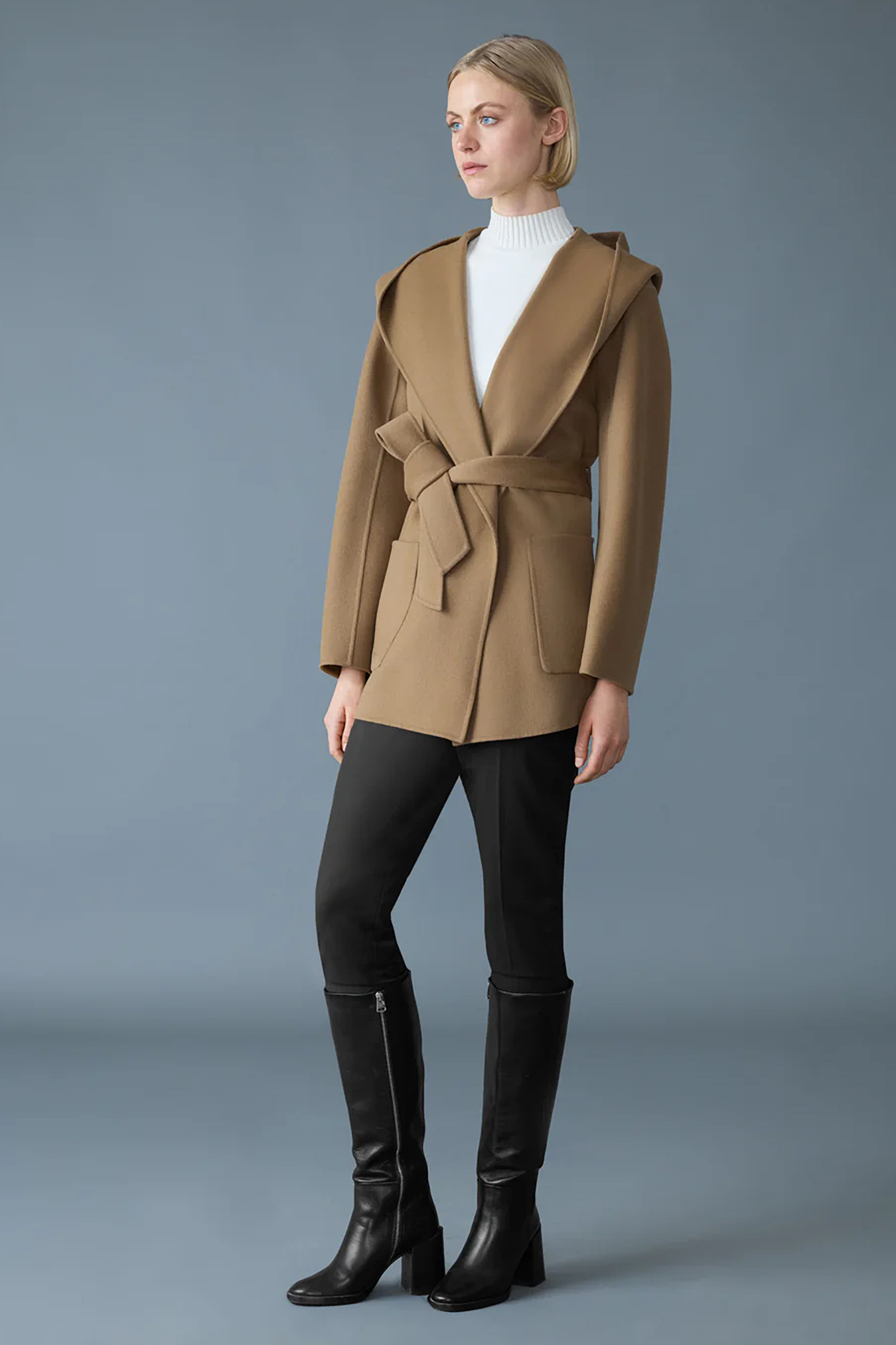 MACKAGE Relaxed Fit Double-Face Wool Wrap Jacket Paya Mantel, Erwachsener, Mann, Person