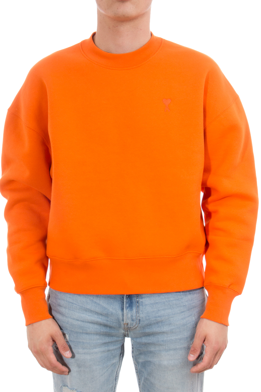 AMI PARIS Embroidered Organic Cotton Sweatshirt