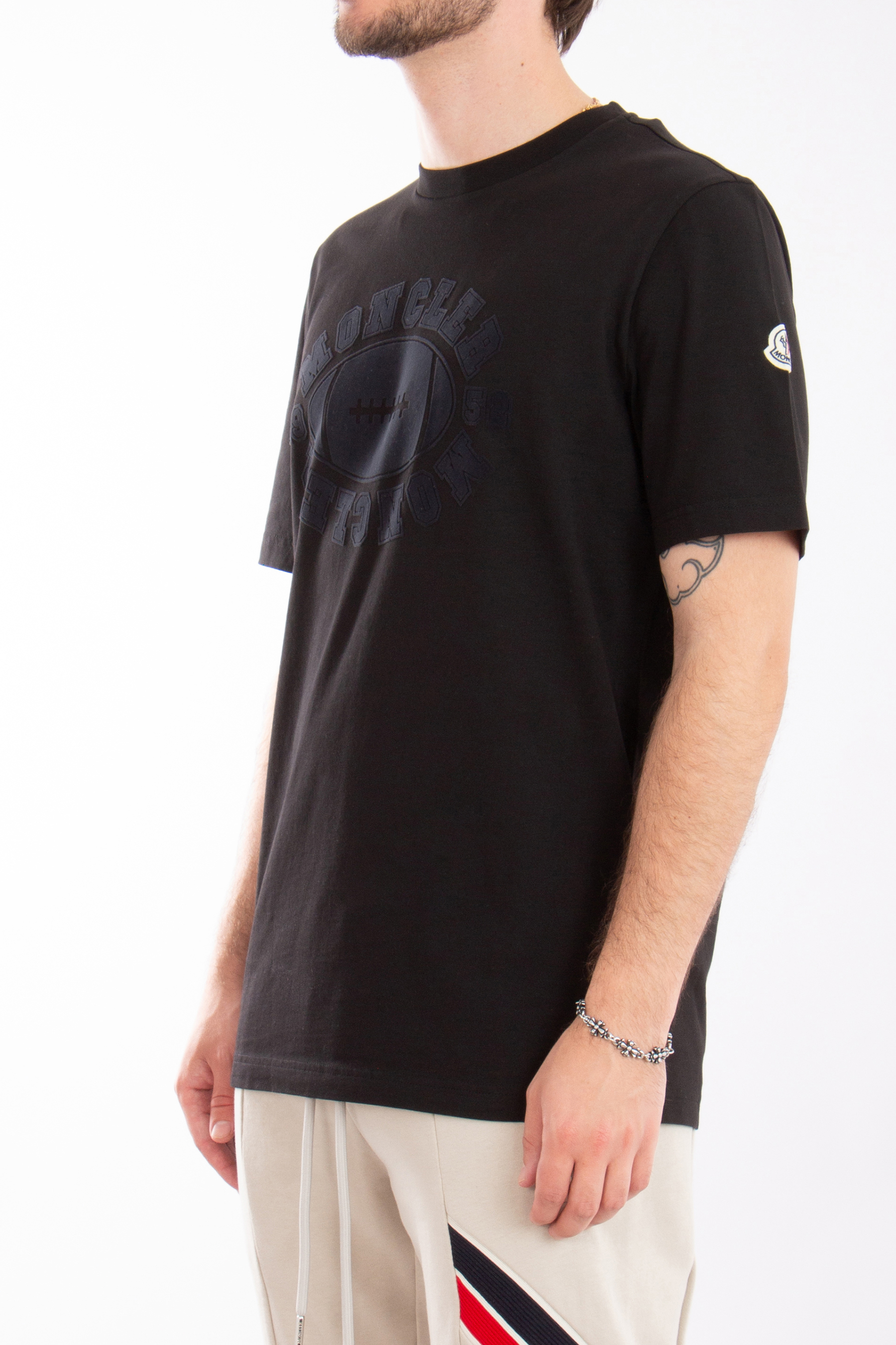 MONCLER Football Print Cotton T-Shirt