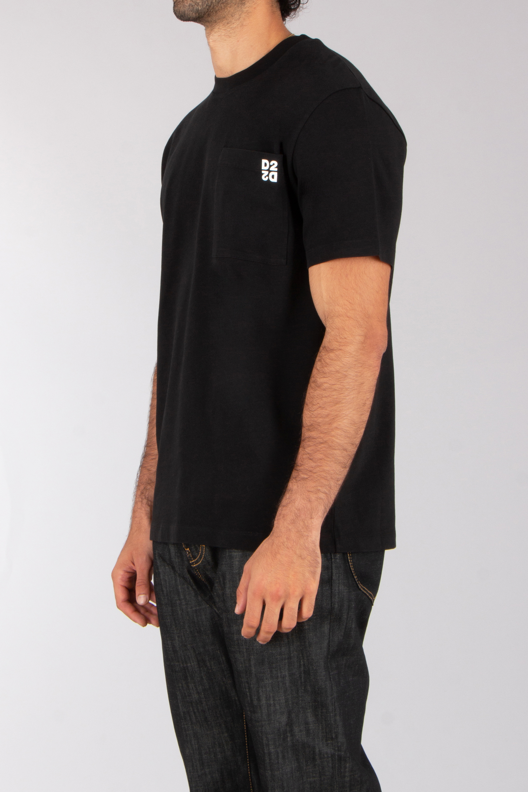 DSQUARED2 Twin Pack Regular Fit Chest Pocket Cotton Jersey T-Shirt T-shirt, Hosen, Ärmel, Mann, Person