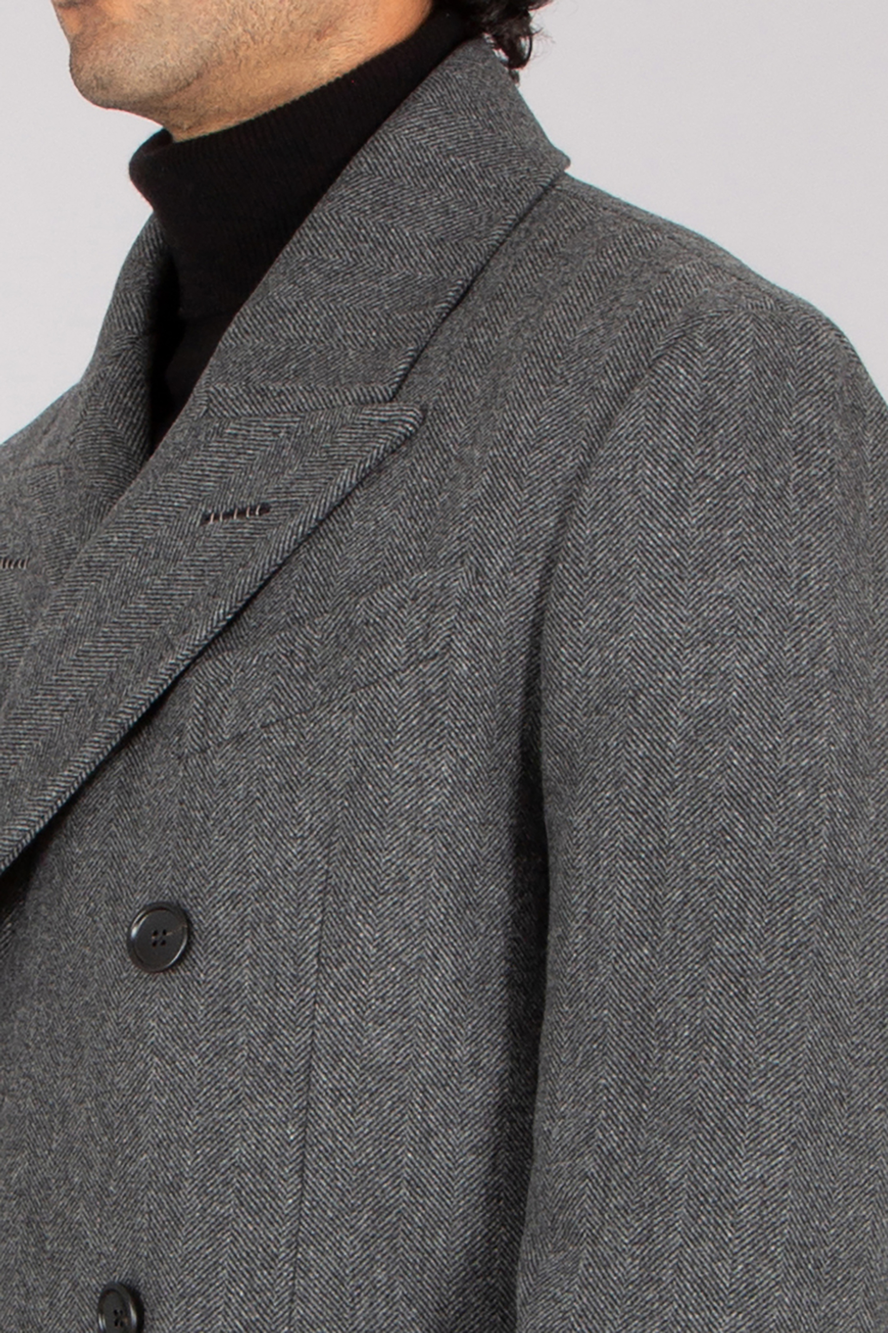 TOM FORD Relaxed Fit Herringbone Pattern Virgin Wool Coat Bekleidung, Mantel, Jacke, Blazer