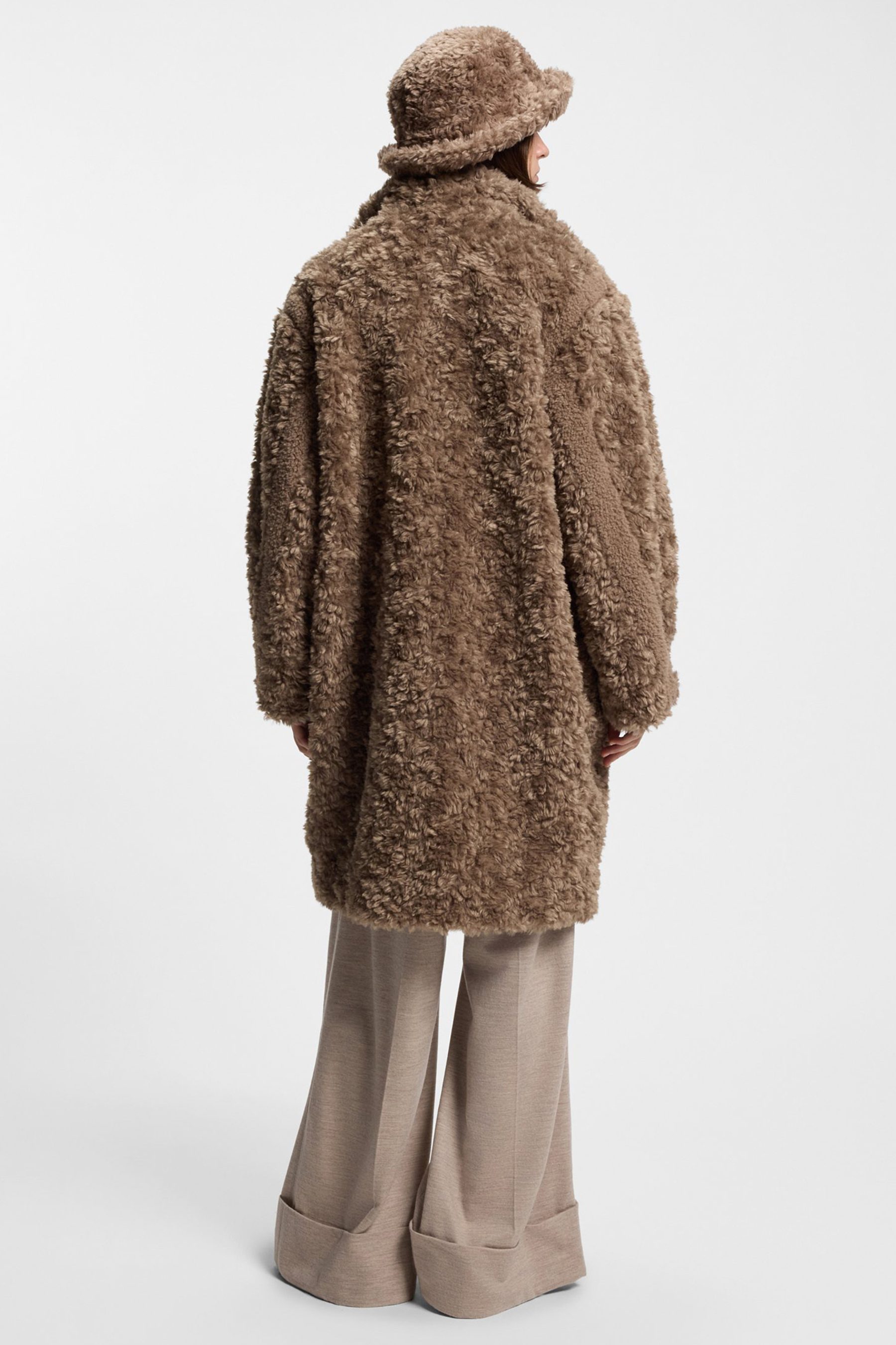 BOSS Regular Fit Faux Fur Coat Citeddy Bekleidung, Mantel, Modisch