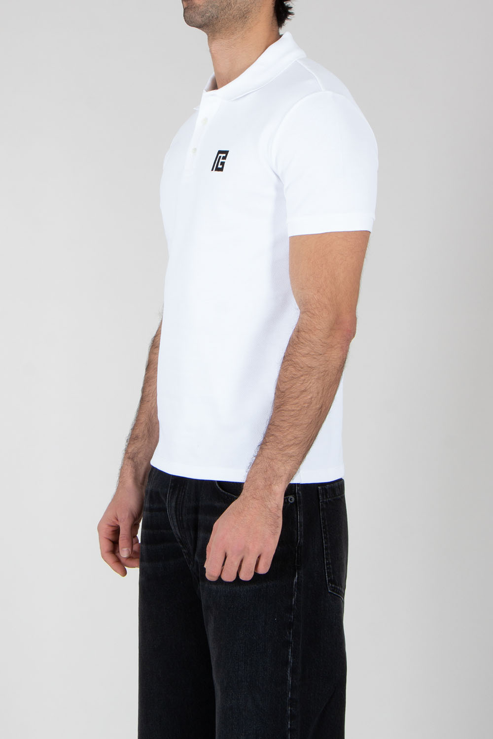 BALMAIN Regular Fit Embroidered Organic Cotton Piqué Polo Shirt