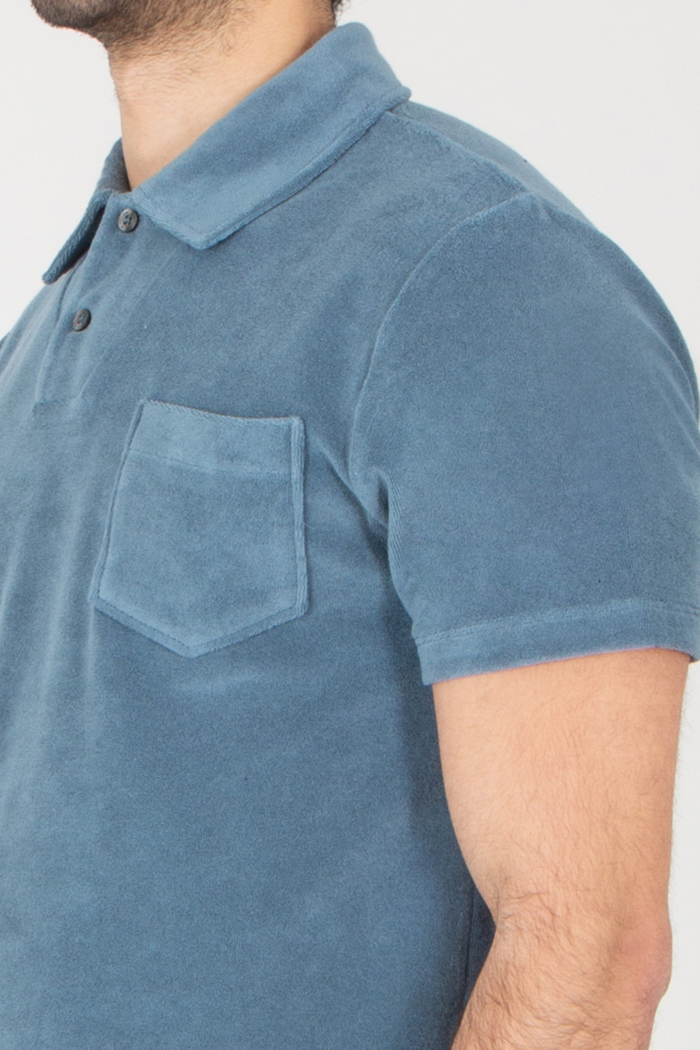 AURÉLIEN Slim Fit Cotton Blend Terry Polo Shirt