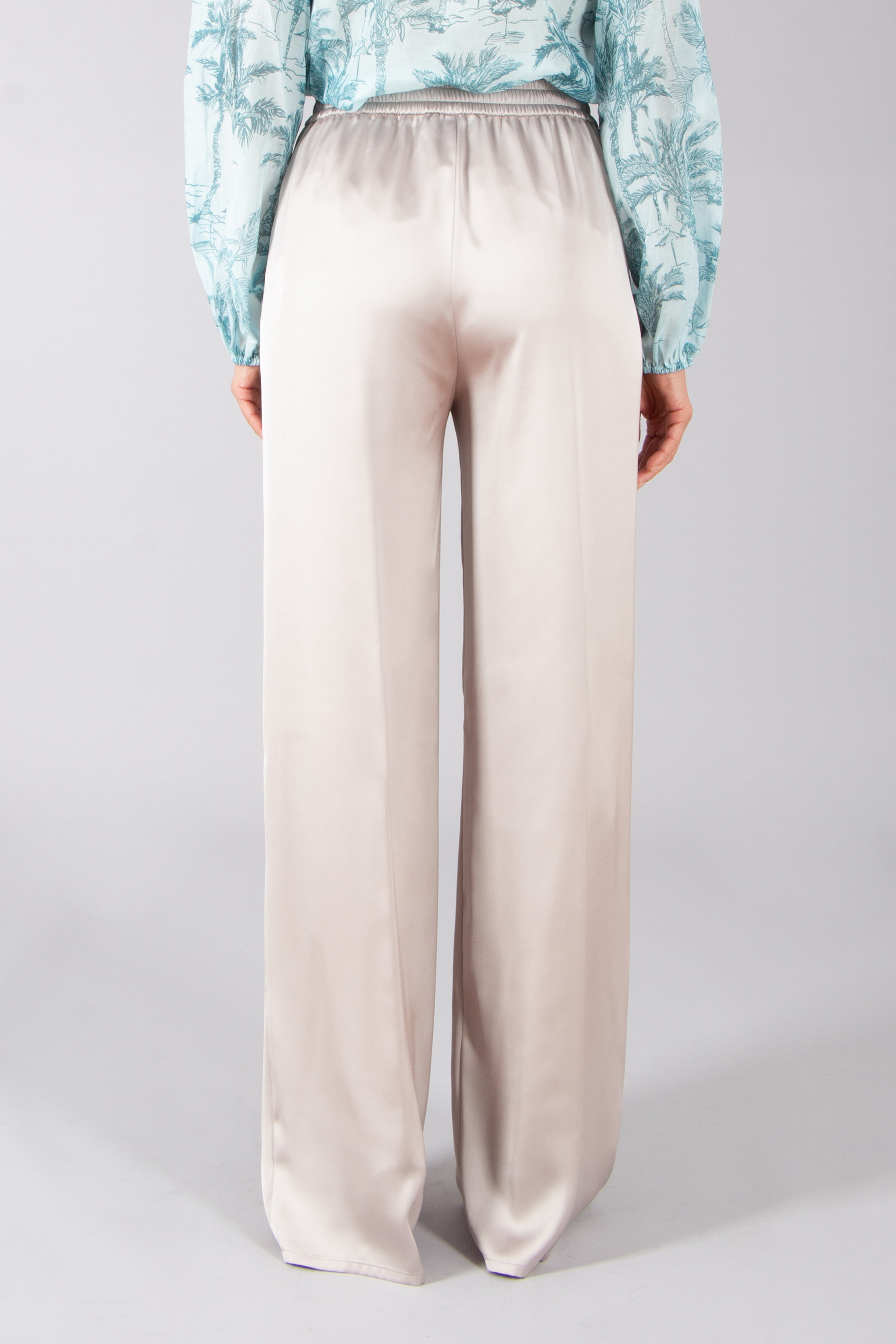 HERNO Wide Leg Satin Pants