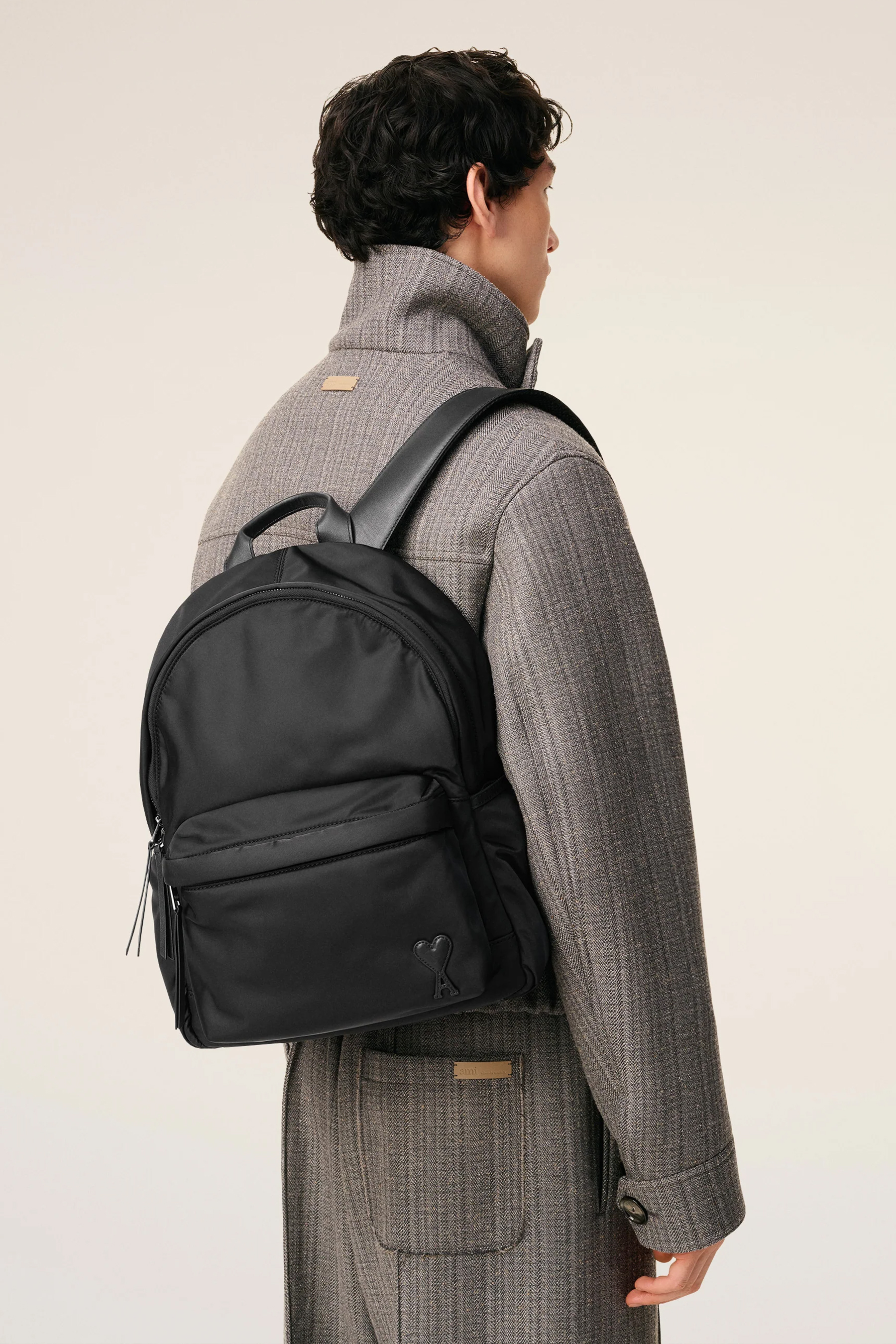 AMI PARIS Ami De Coeur Nylon Canvas Backpack Marcel Tasche, Rucksack, Kleidung, Mantel, Handtasche