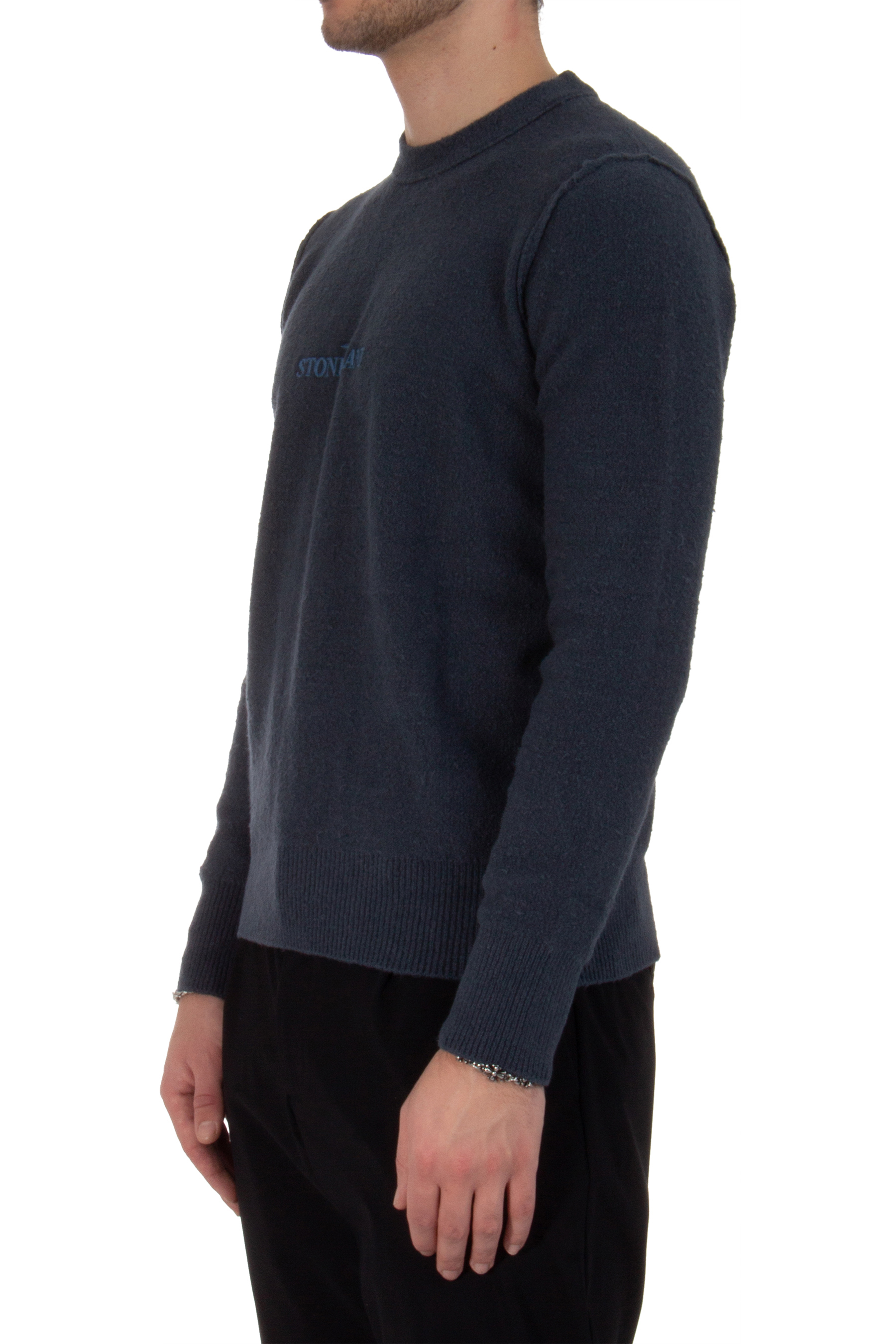 STONE ISLAND Embroidered Cotton Nylon Stretch Knit Sweater STONE ISLAND Embroidered Cotton Nylon Stretch Knit Sweater