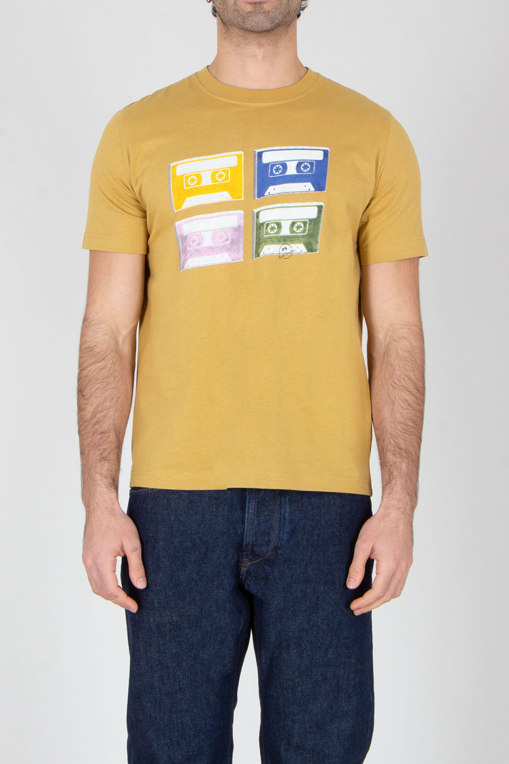 PAUL SMITH Regular Fit Tapes Print Organically Grown Cotton Jersey T-Shirt