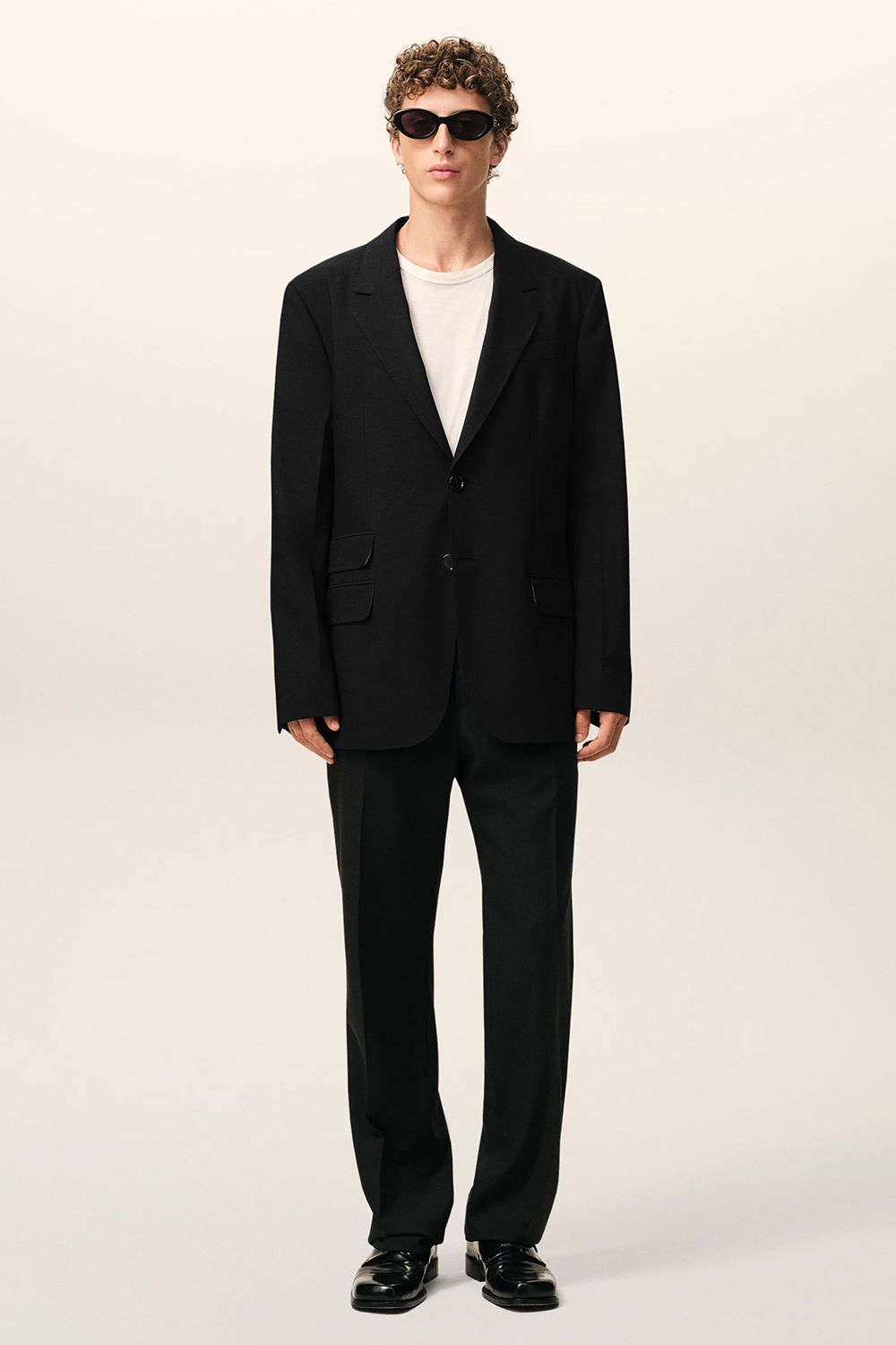 AMI PARIS Relaxed Straight Fit Virgin Wool Gabardine Jacket