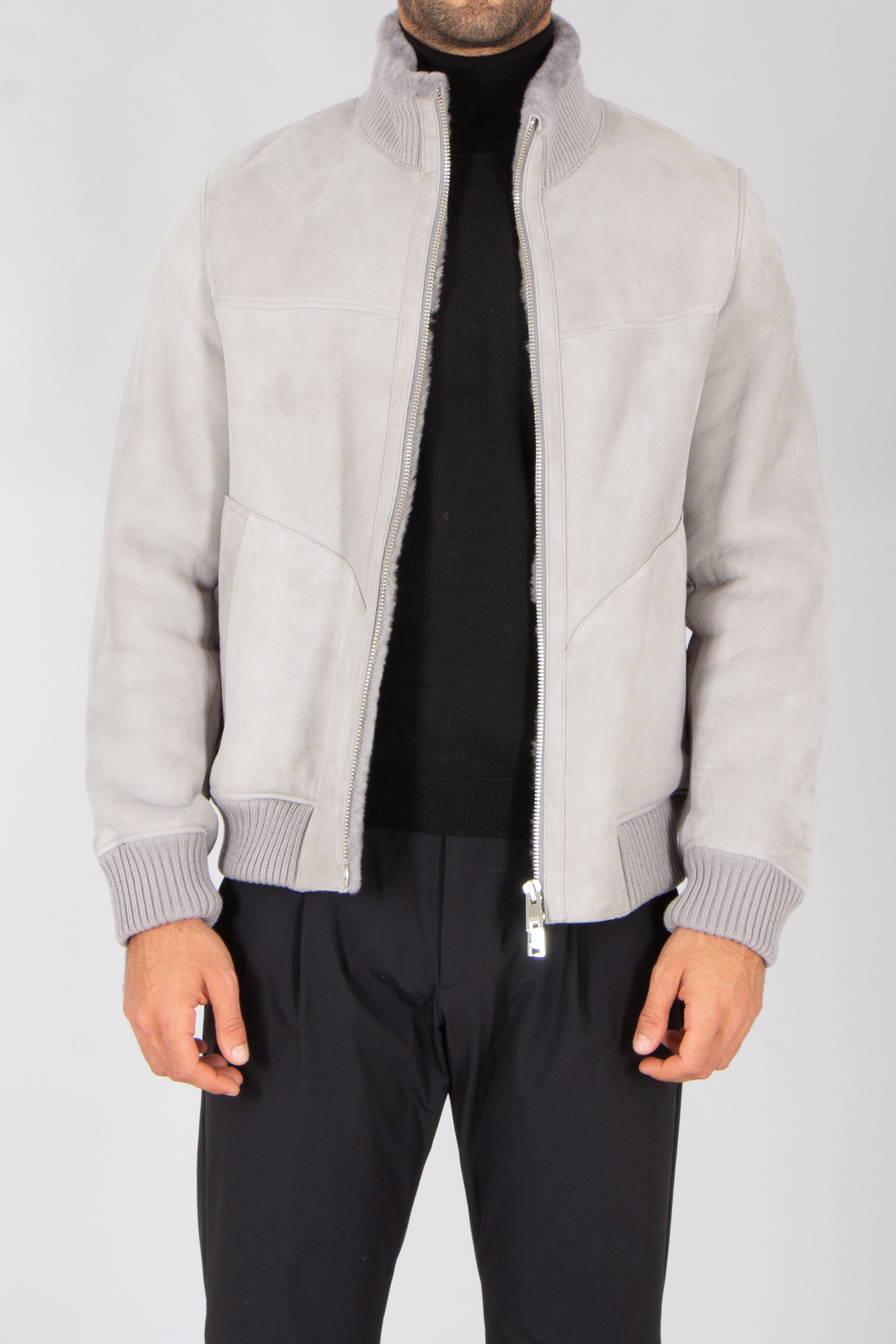 ARMA Regular Fit Shearling Suede Jacket Arek Bekleidung, Mantel, Jacke, Pullover, Vlies