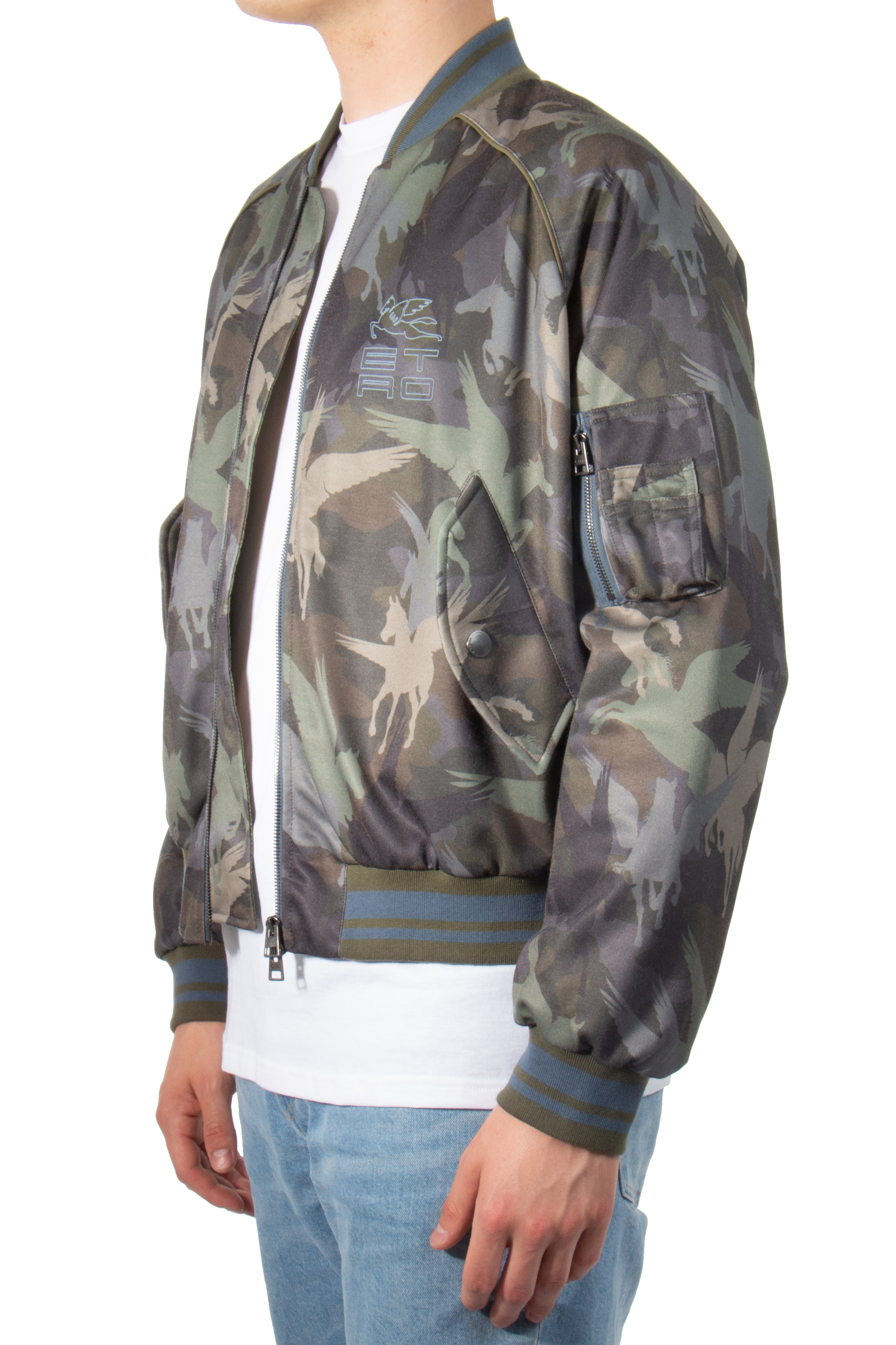 ETRO Pegaso-Camouflage Bomber Jacket ETRO Pegaso-Camouflage Bomber Jacket