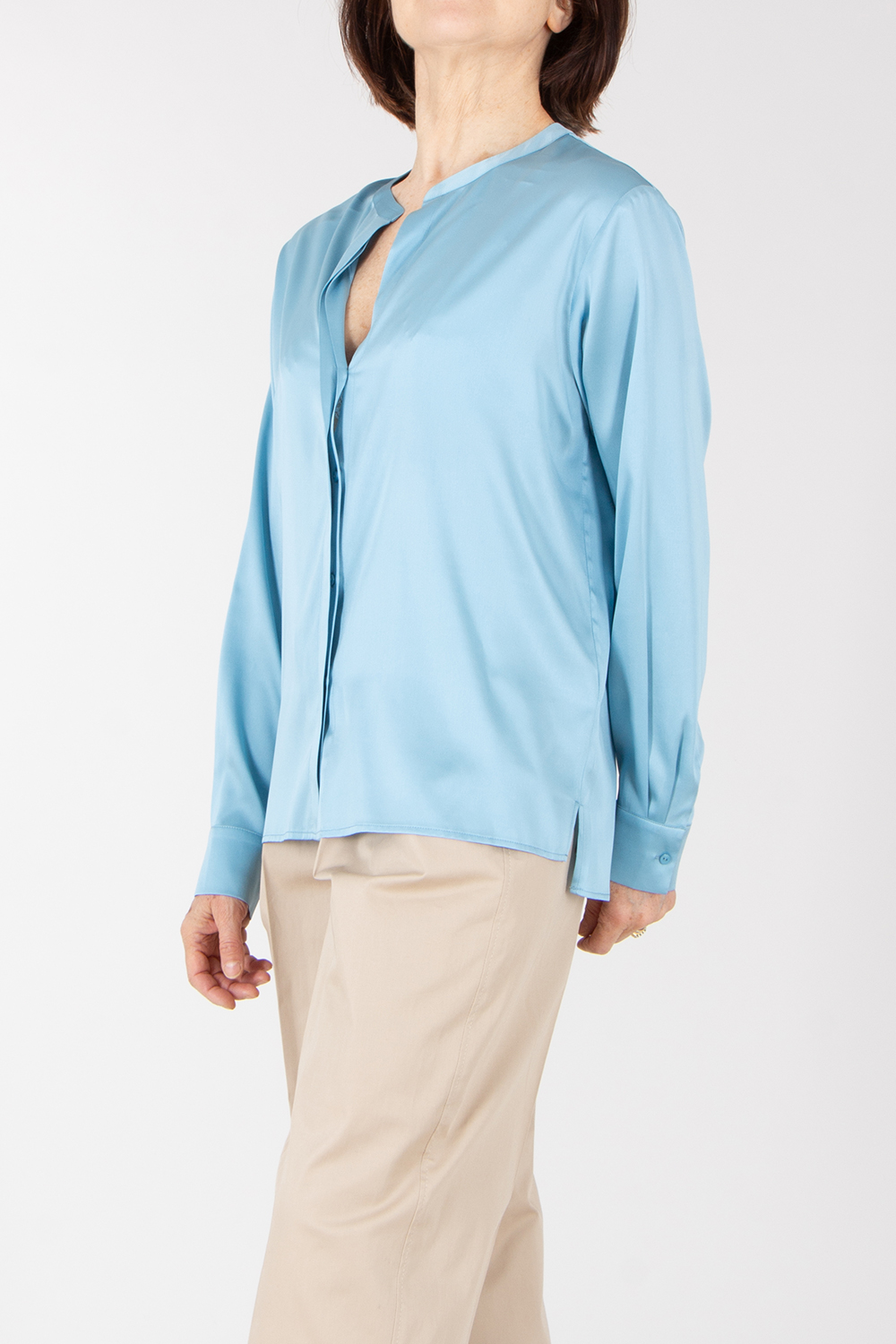 KIEFERMANN Relaxed Fit Silk Stretch Satin Blouse Tuija