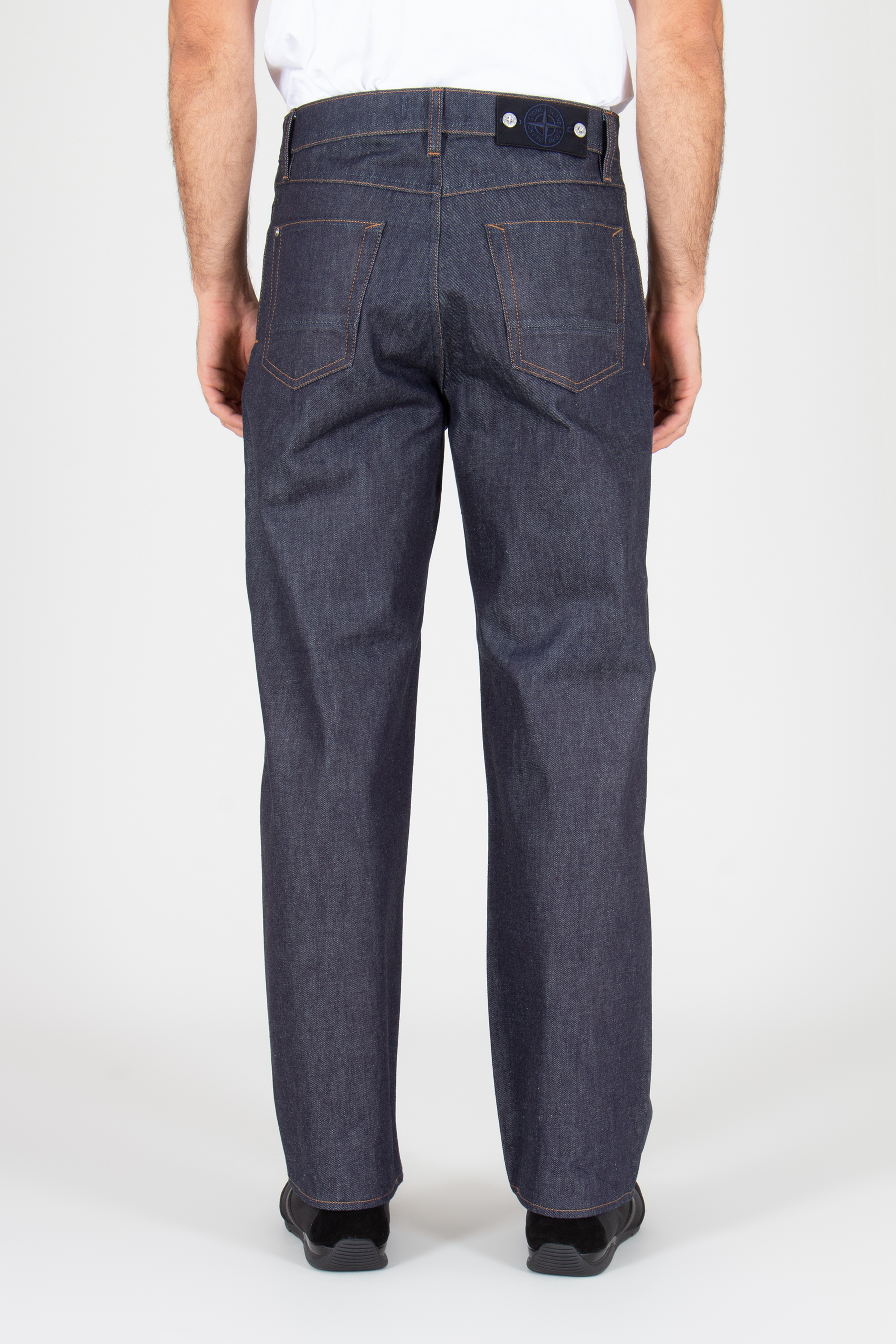 STONE ISLAND Loose Fit Raw Organic Cotton Denim Jeans Bekleidung, Hosen, Jeans