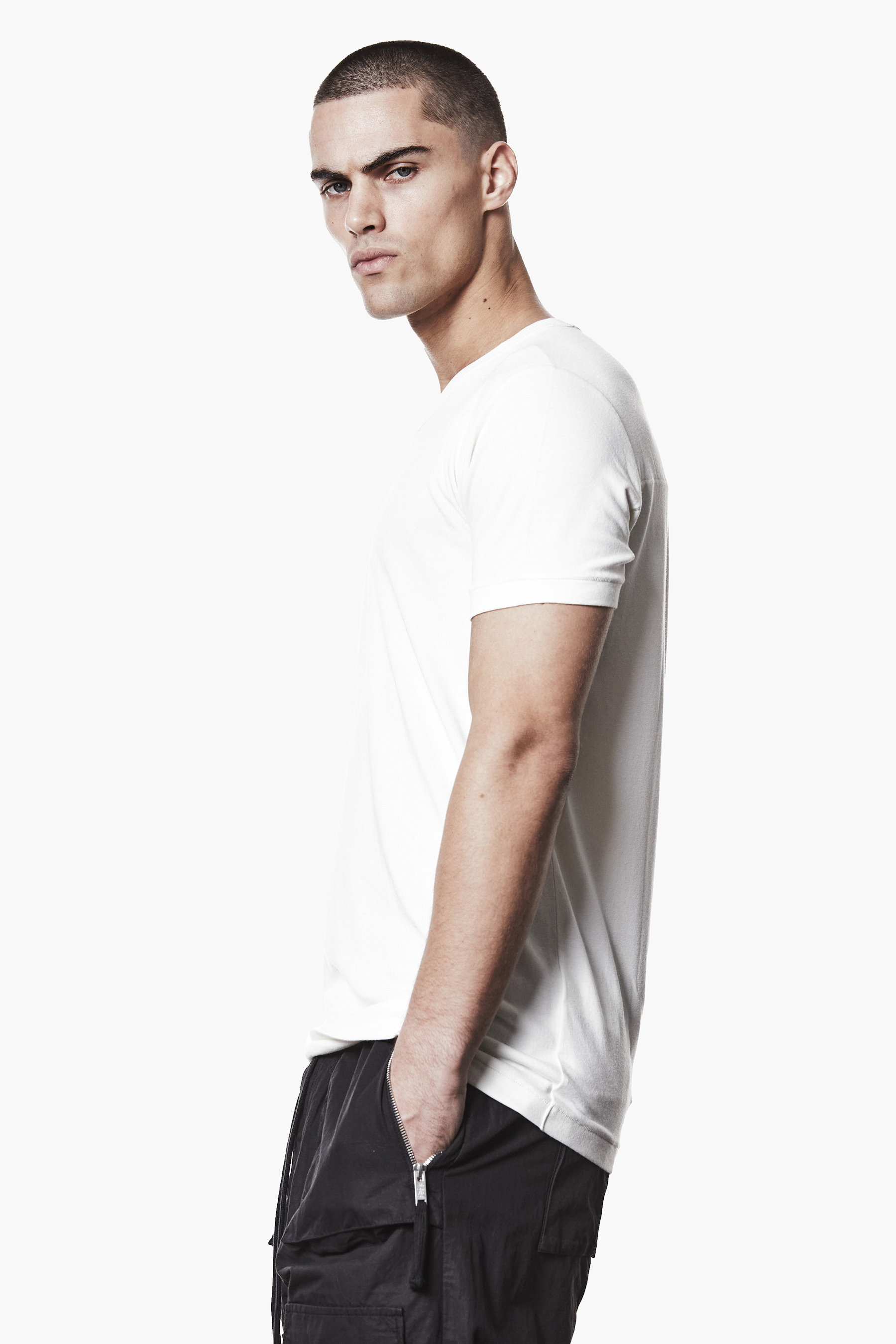 THOM KROM Slim Fit Cotton-Modal Stretch Jersey T-Shirt T-shirt, Ärmel, Erwachsener, Mann, Person