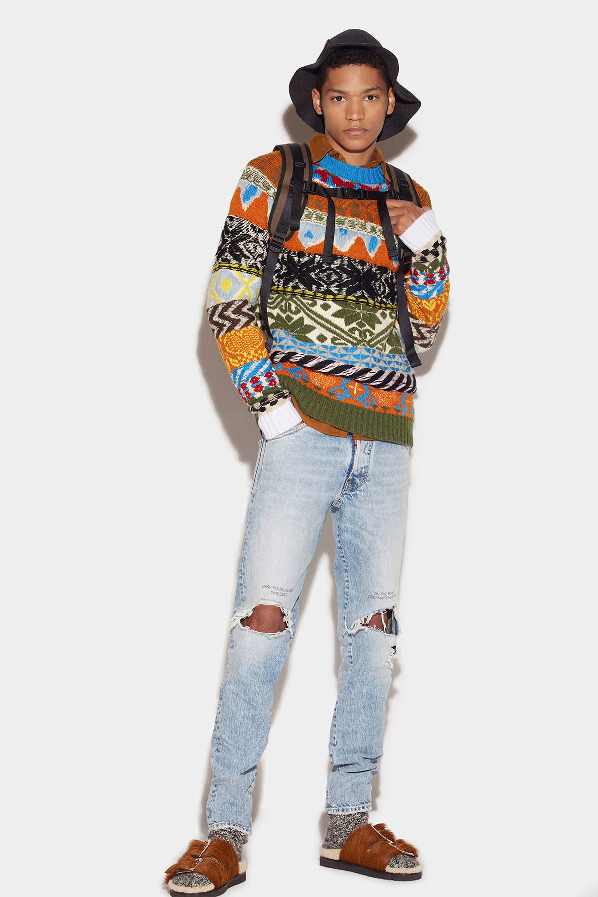 DSQUARED2 Wool Blend Globetrotter Sweater DSQUARED2 Wool Blend Globetrotter Sweater
