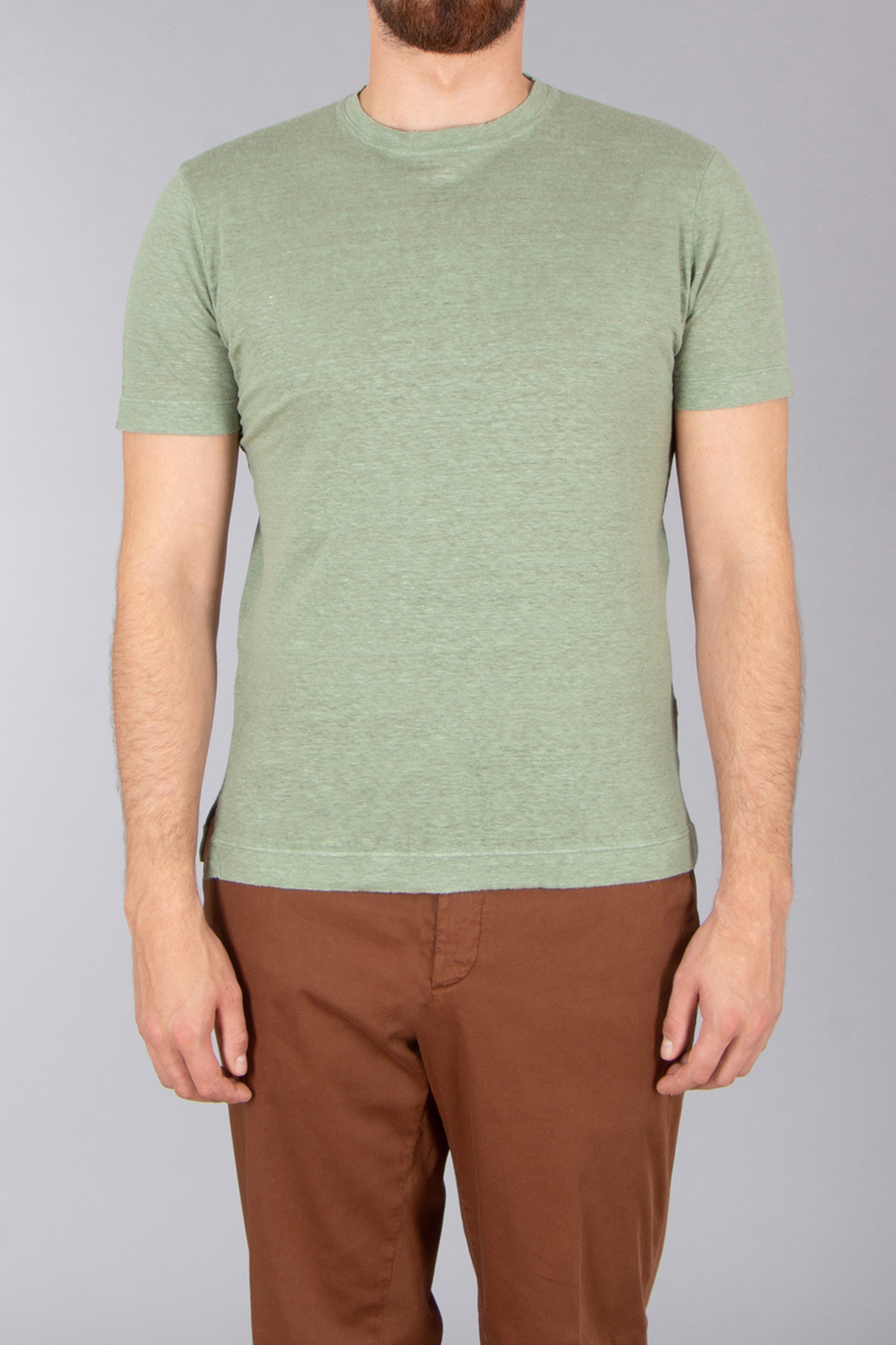 CANALI Regular Fit Linen T-Shirt