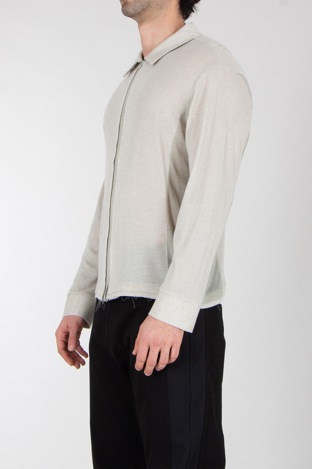 XLIM Regular Fit Panelled Cardigan With Raw Edge Detail 