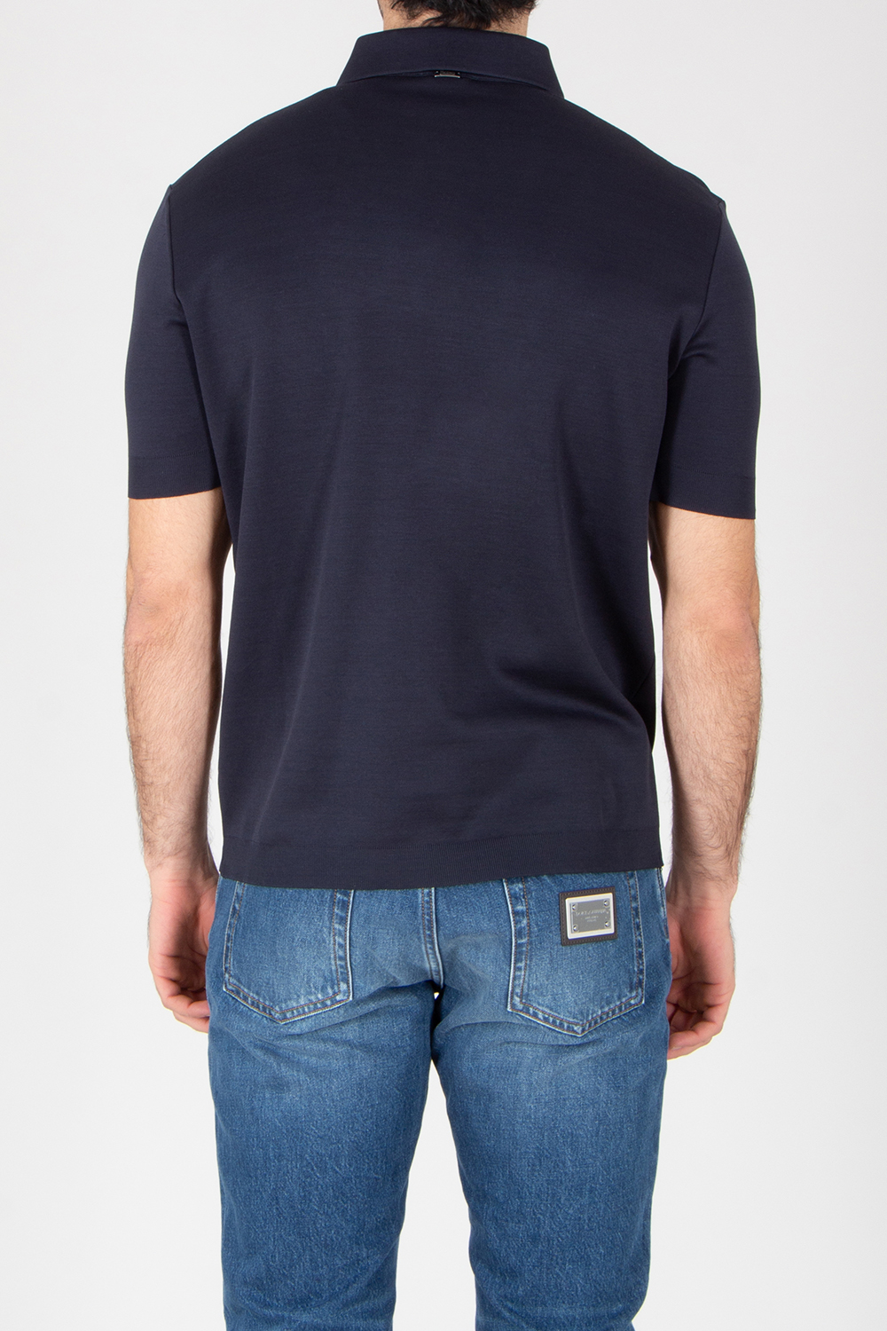 HERNO Regular Fit Cotton Jersey Knit Effect Polo Shirt