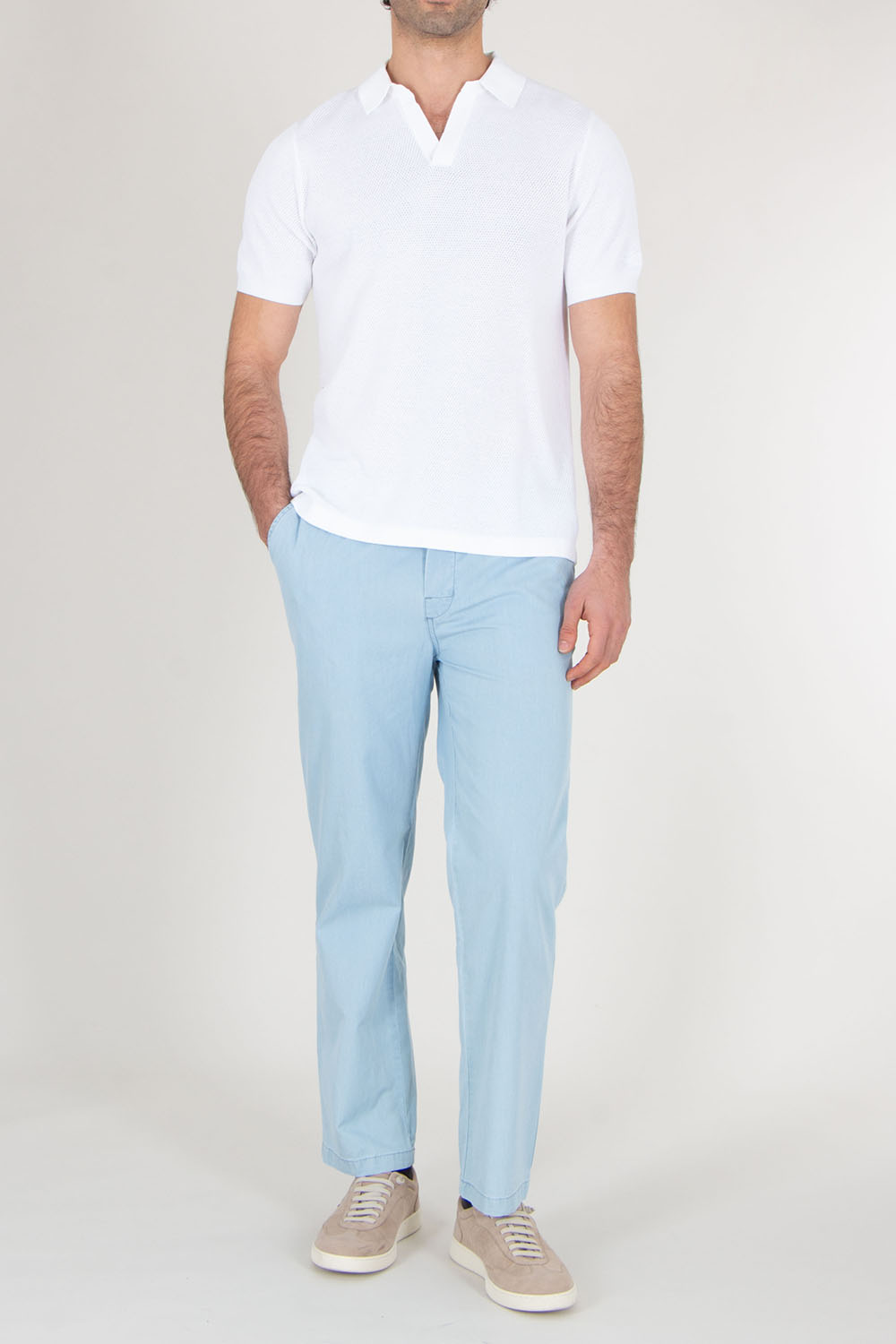 MC 2 SAINT BARTH Knitted Mesh Cotton Polo Sloan