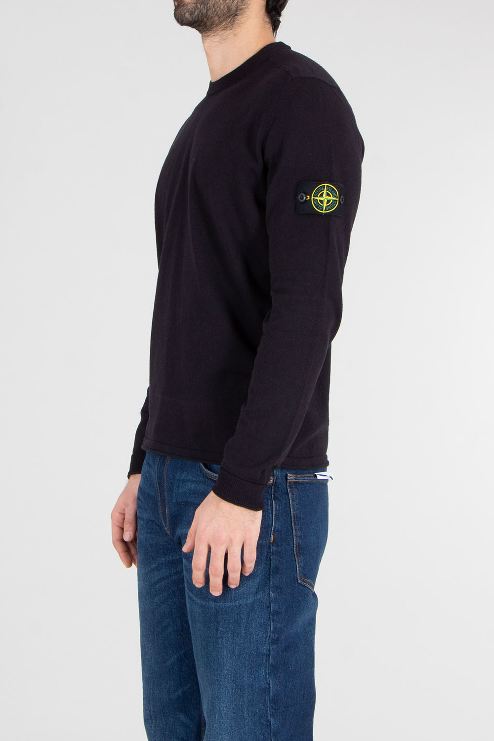 STONE ISLAND Regular Fit Light Raw Hand Organic Cotton Crew Neck Sweater