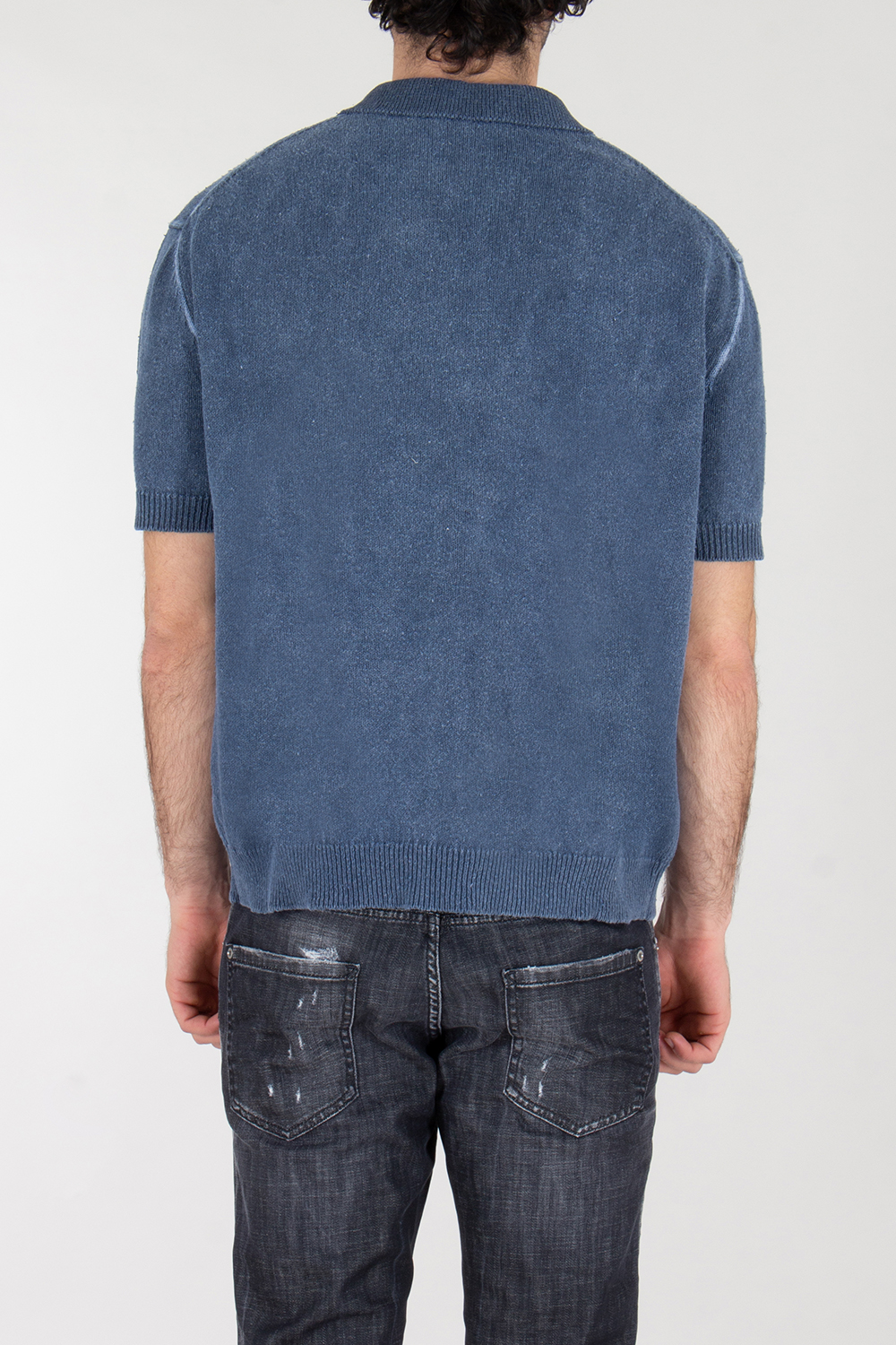 DSQUARED2 Relaxed Fit Cotton Blend Knitted Polo Shirt