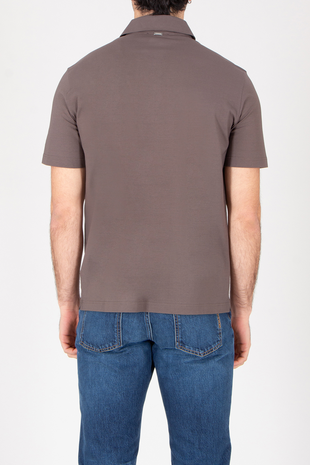 HERNO Regular Fit Voile Crêpe Jersey Polo Shirt