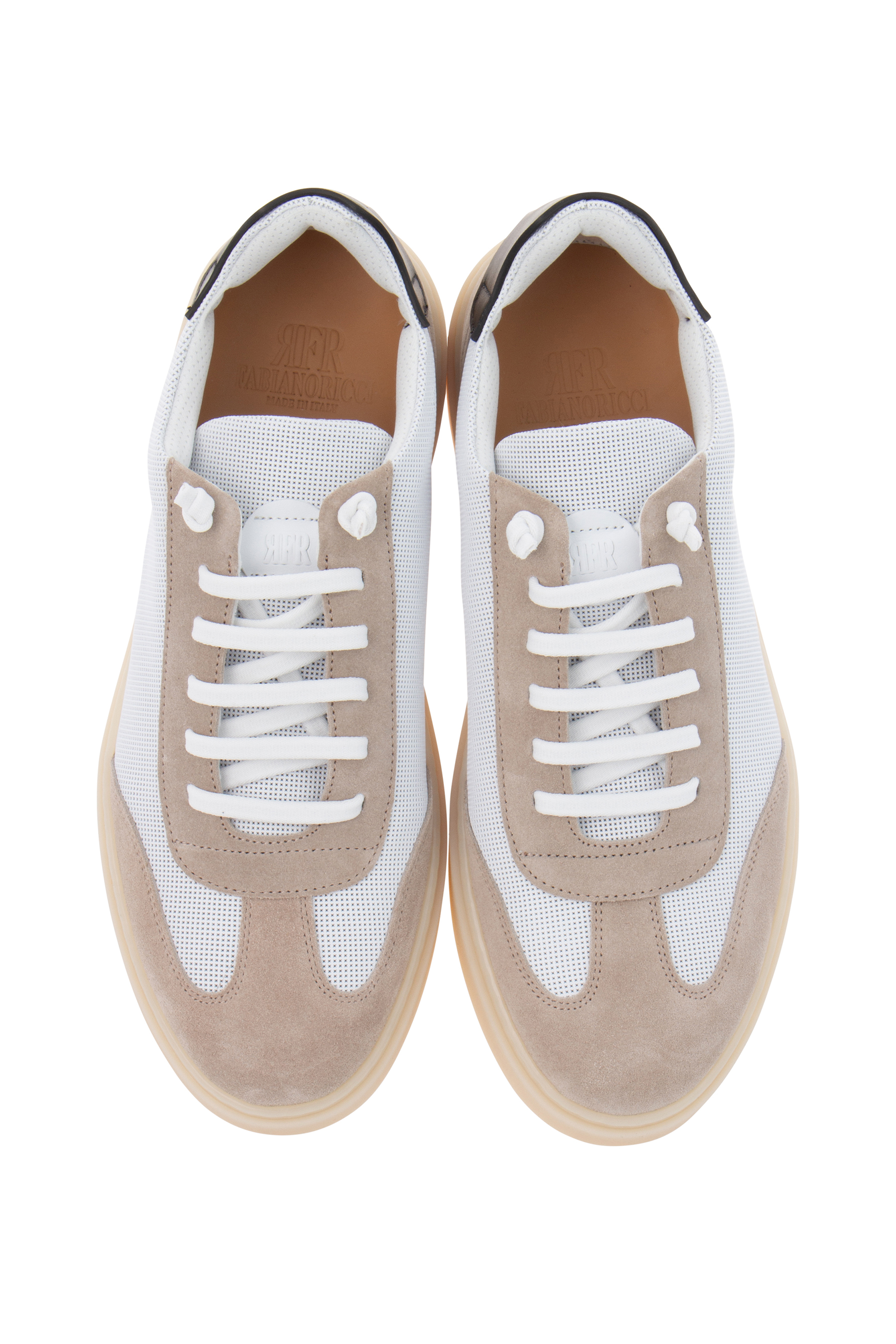 FABIANO RICCI Punched Leather & Suede Sneakers FABIANO RICCI Punched Leather & Suede Sneakers