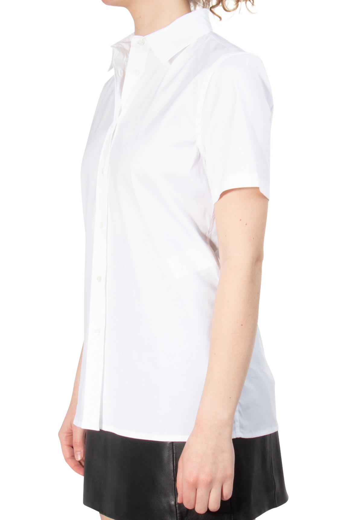 ASPESI Short-Sleeved Cotton Stretch Blouse