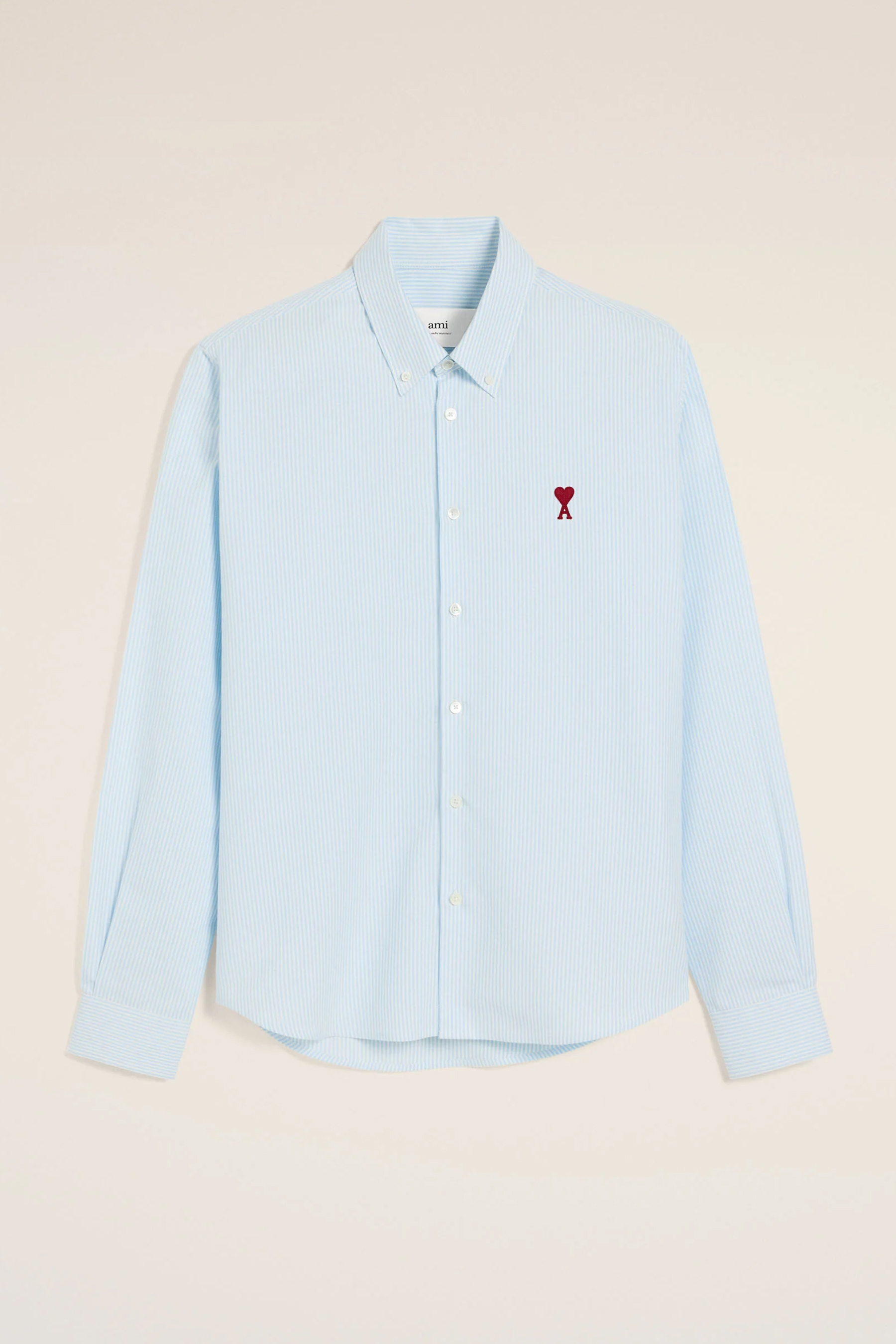 AMI PARIS Classic Fit Ami De Coeur Striped Cotton Oxford Button-Down Shirt Bekleidung, Hemd, Langarm, Ärmel, Pullover