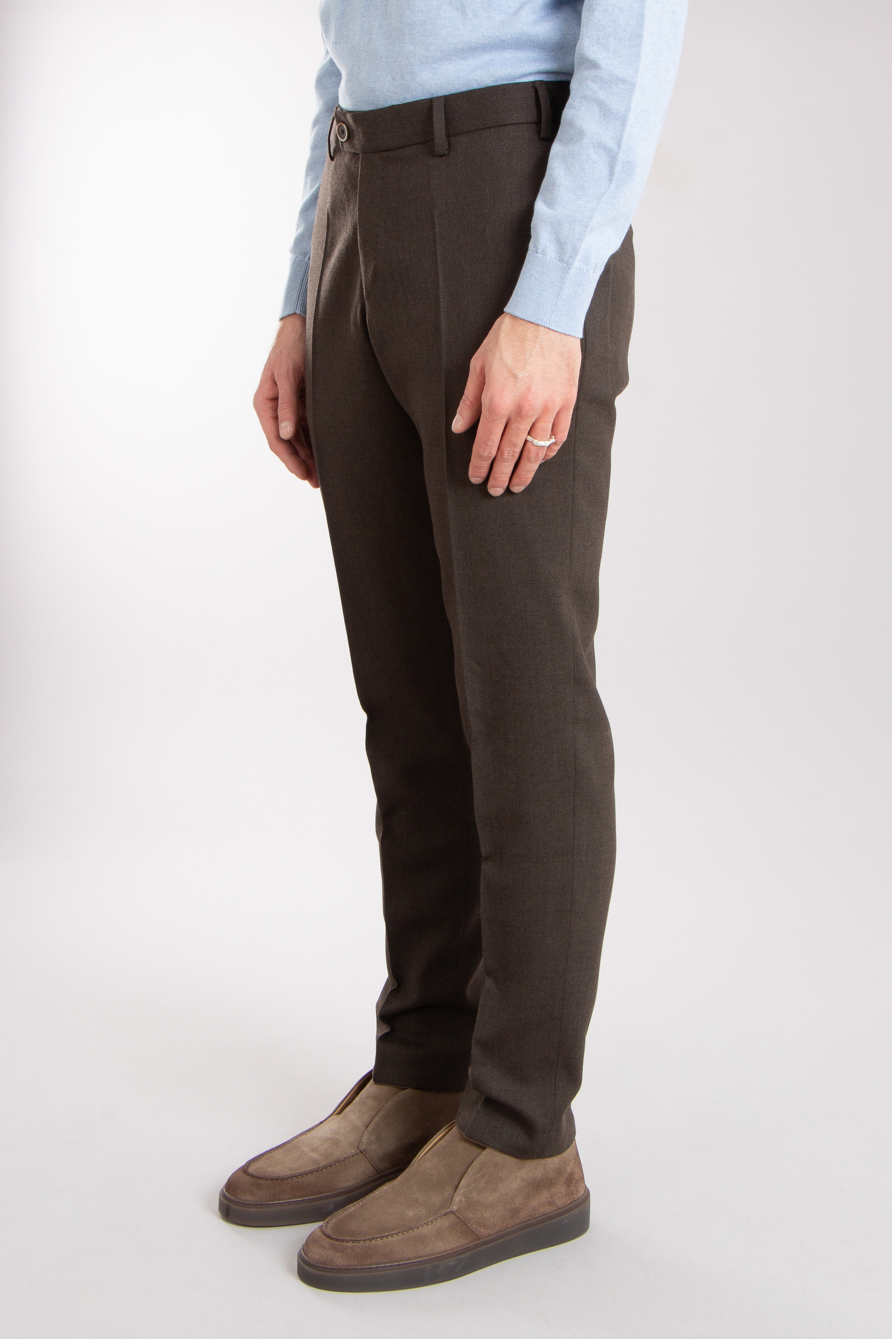 HILTL Slim Fit Virgin Wool Blend Stretch Pants Terni