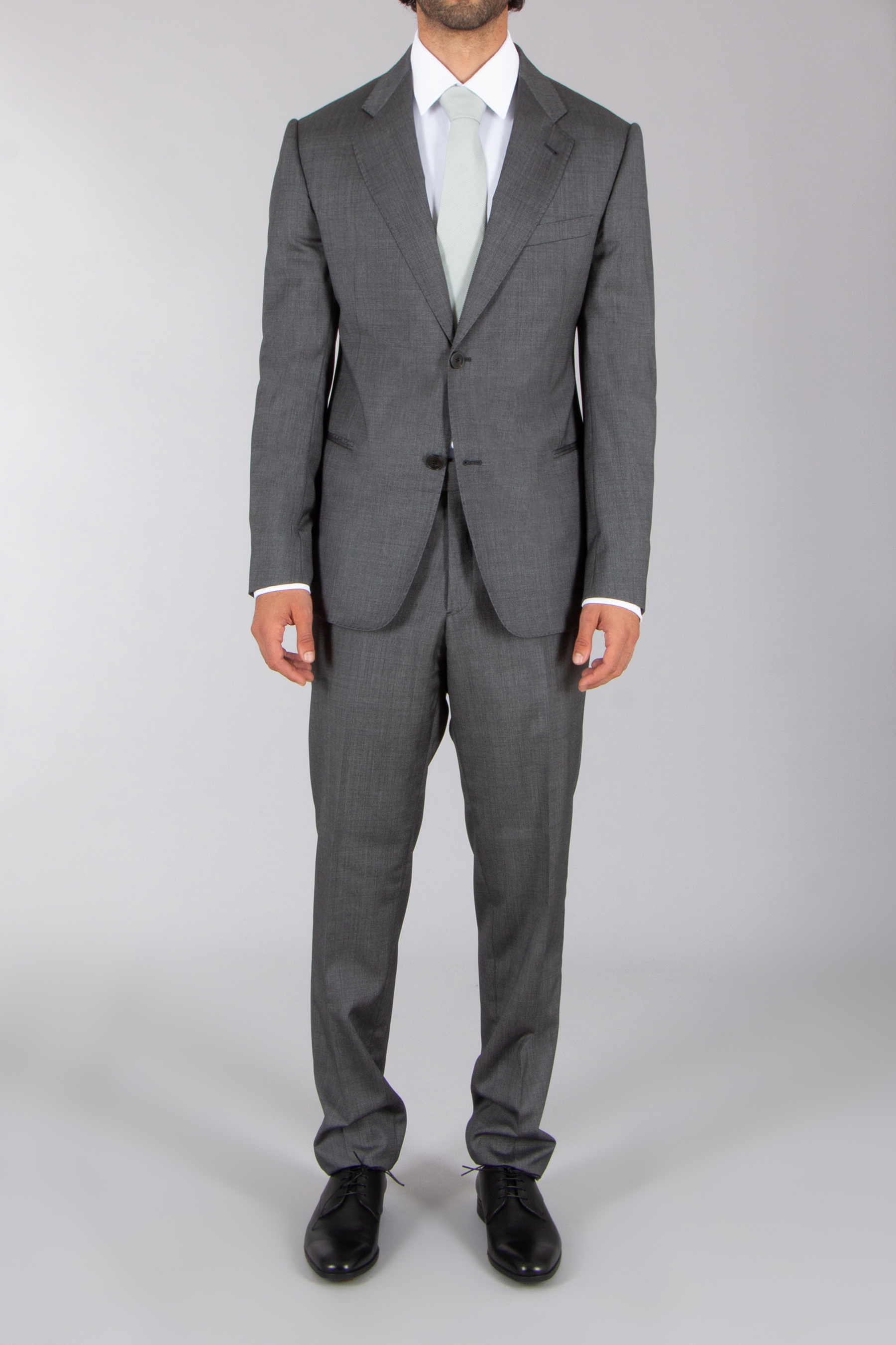 EMPORIO ARMANI Regular Fit Micro Pattern Virgin Wool-Silk-Jacquard Suit Executive Line Bekleidung, Formelle Kleidung, Anzug, Smoking, Mantel
