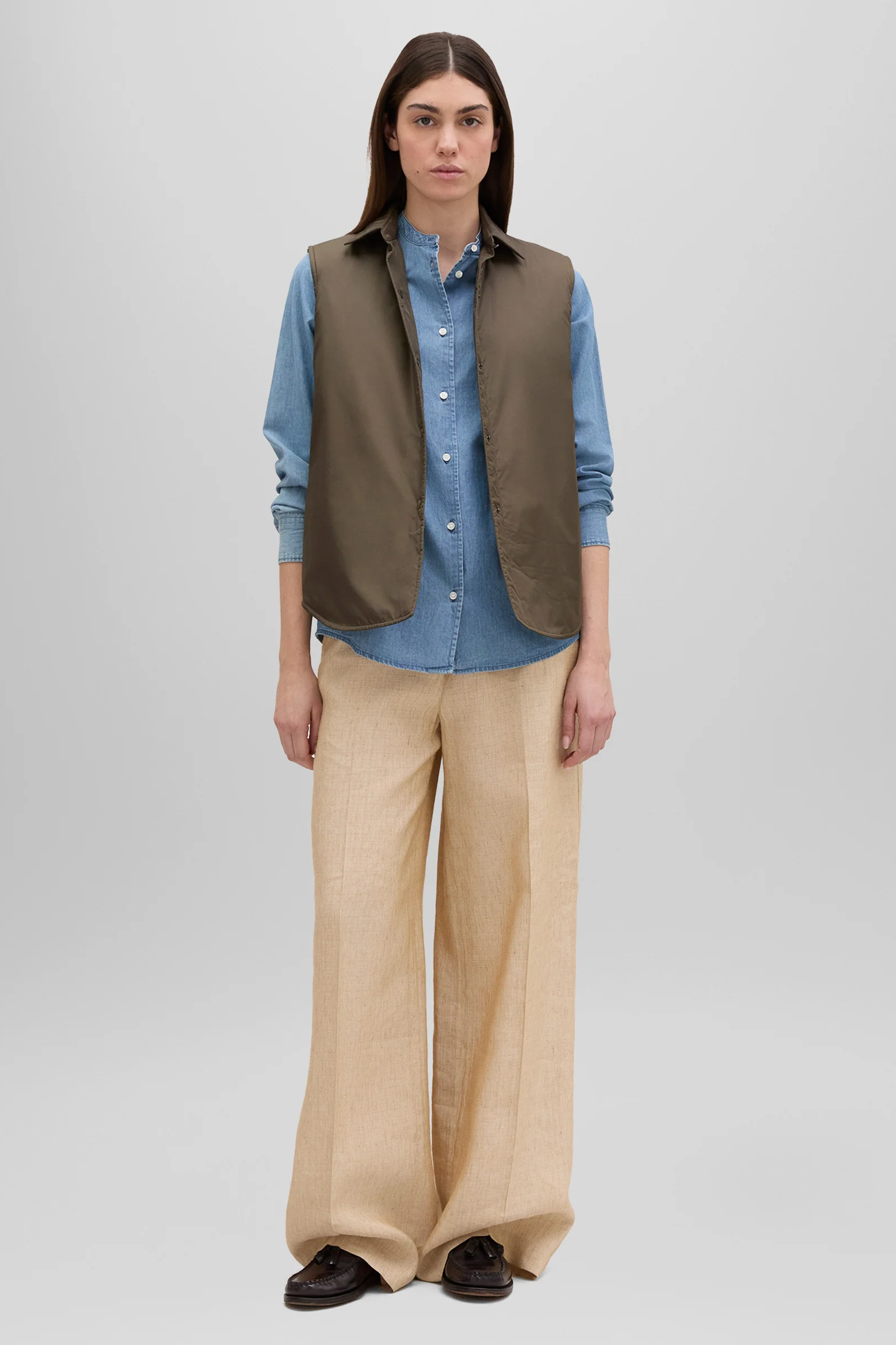 ASPESI Regular Fit Cotton Denim Blouse