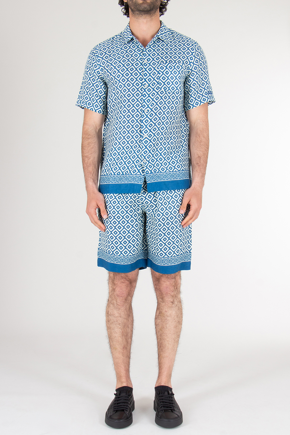 MC2 SAINT BARTH Patterned Linen Drawcord Shorts