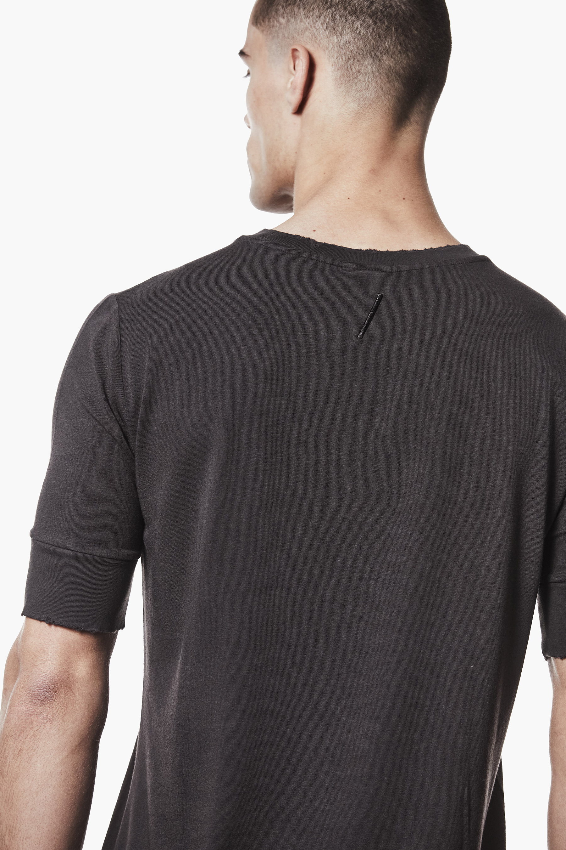 THOM KROM Slim Fit Cotton-Modal Stretch Jersey T-Shirt T-shirt, Hals, Person, Langarm, Ärmel