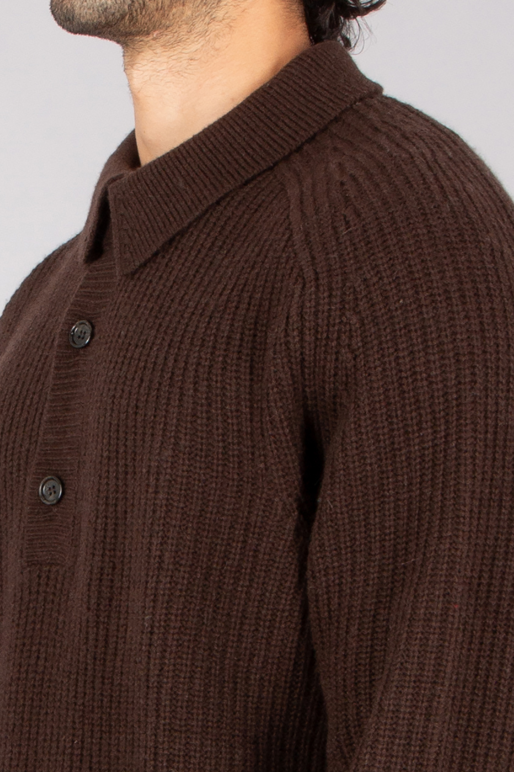 ALLUDE Regular Fit Ribbed Virgin Wool-Cashmere Blend Knit Polo Bekleidung, Strickwaren, Pullover, Strickjacke
