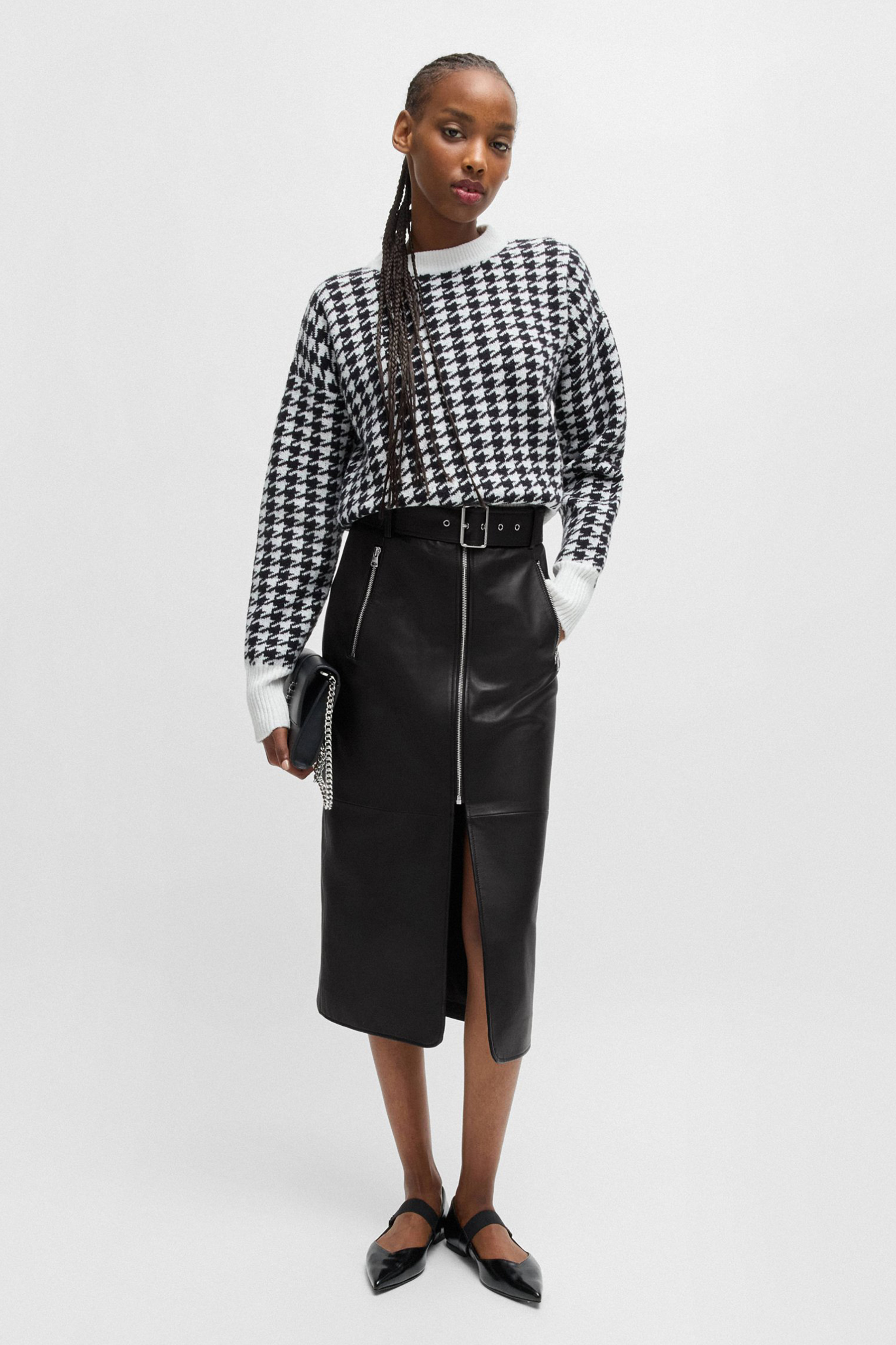 HUGO Leather Midi Skirt Leomila HUGO Leather Midi Skirt Leomila