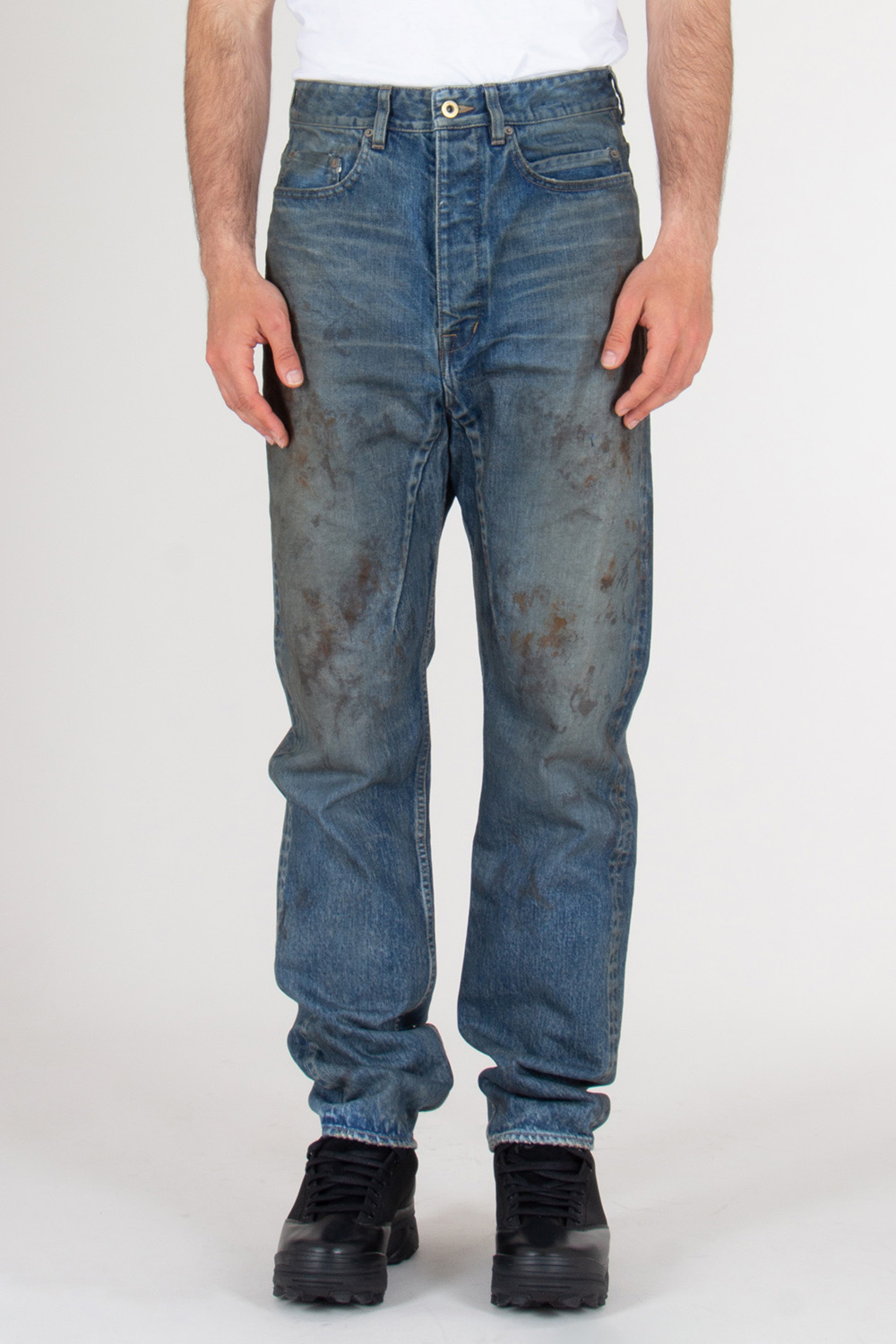 RICK OWENS DRKSHDW Relaxed Fit Distressed Denim Collapse Jeans