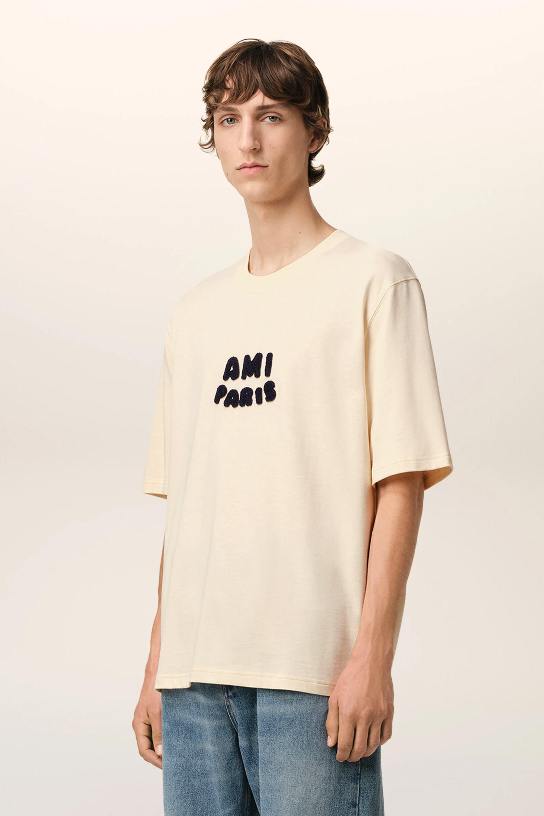 AMI PARIS Boxy Fit Organic Cotton Jersey T-Shirt AMI PARIS Boxy Fit Organic Cotton Jersey T-Shirt