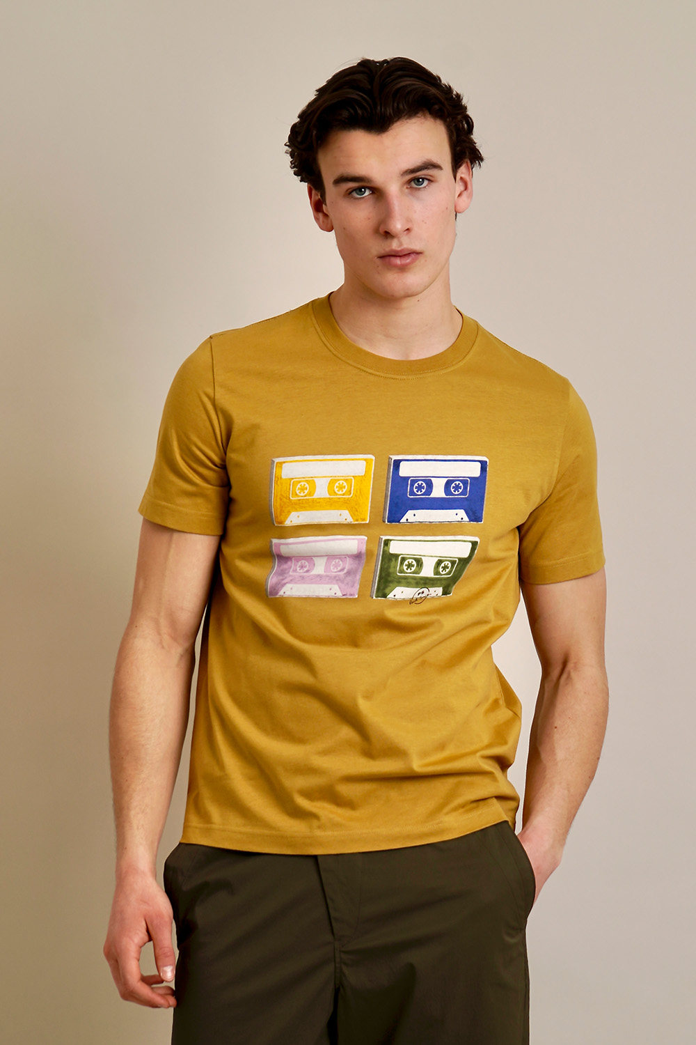 PAUL SMITH Regular Fit Tapes Print Organically Grown Cotton Jersey T-Shirt