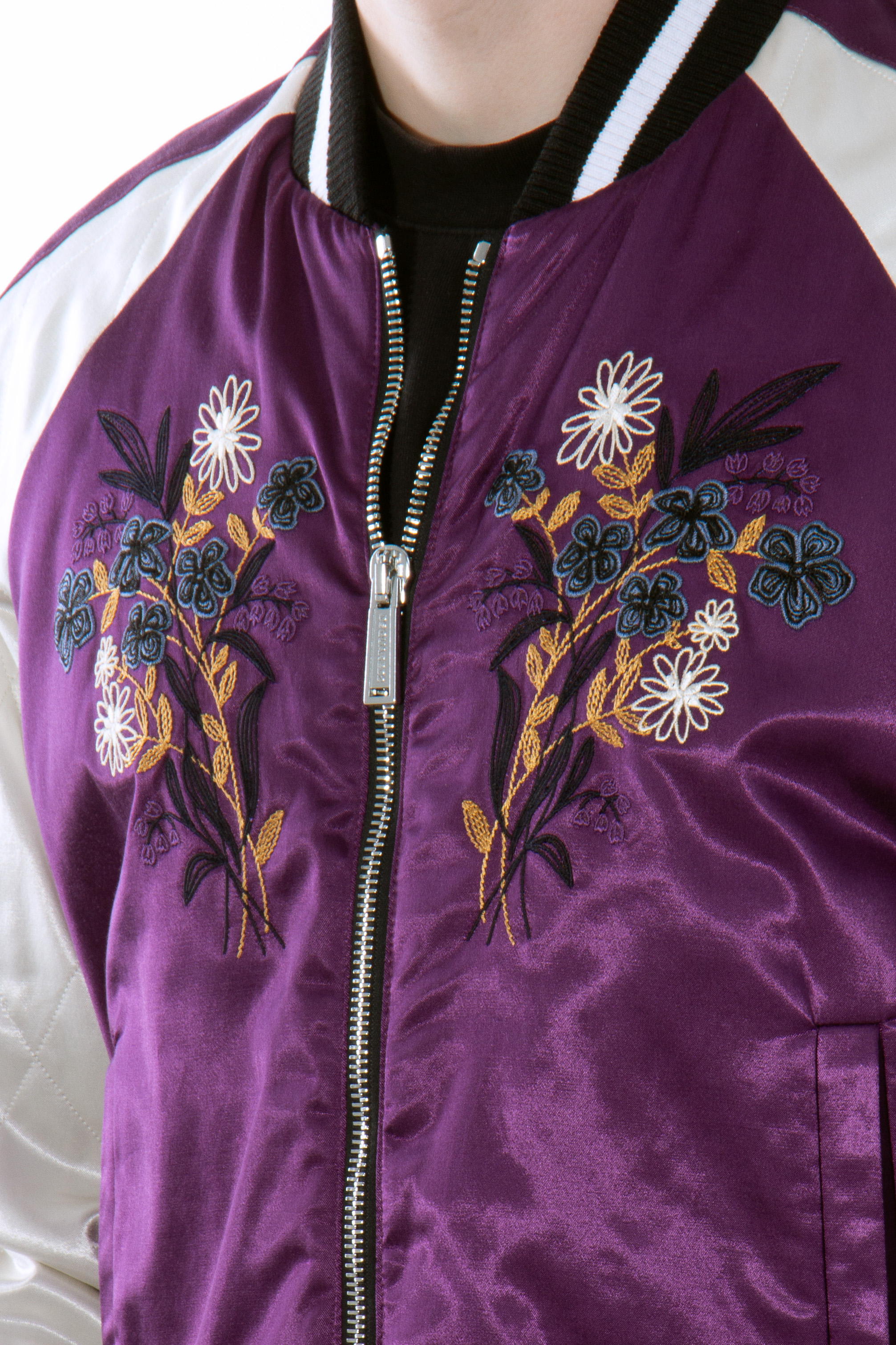 DSQUARED2 Embroidered Satin Bomber Jacket DSQUARED2 Embroidered Satin Bomber Jacket