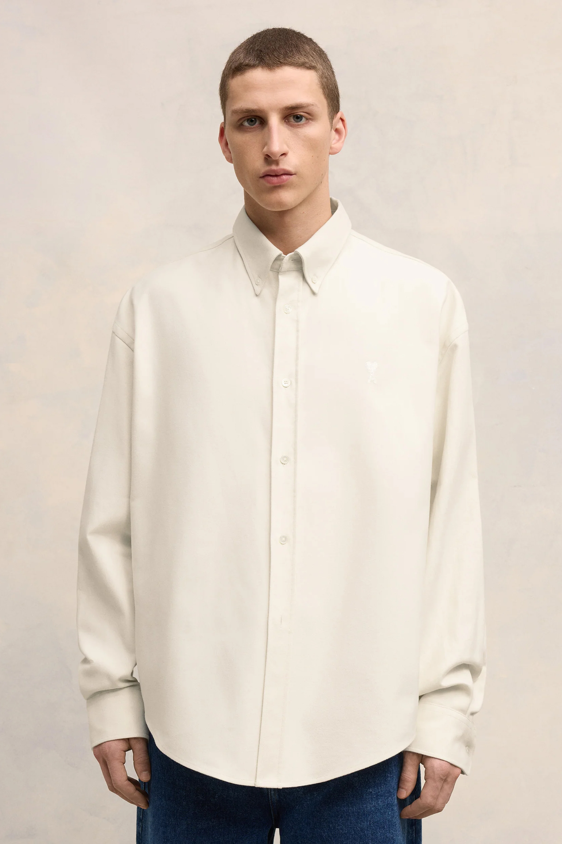 AMI PARIS Boxy Fit Cotton Oxford Shirt AMI PARIS Boxy Fit Cotton Oxford Shirt